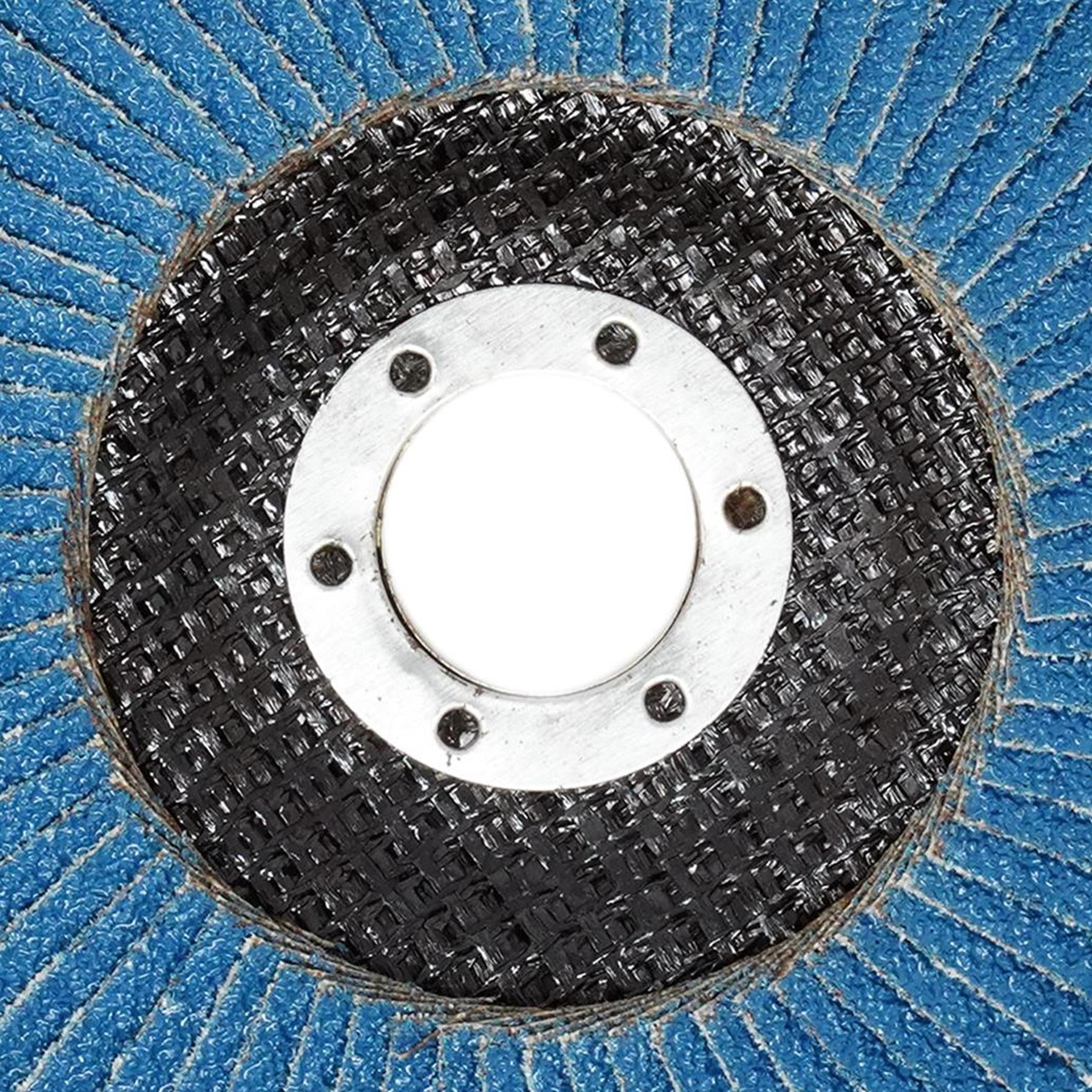 Zircon Flap Grinding Sanding Disc 115mm (4.5"), 40 Grit, Single Piece Angle Wheel By Dapetz