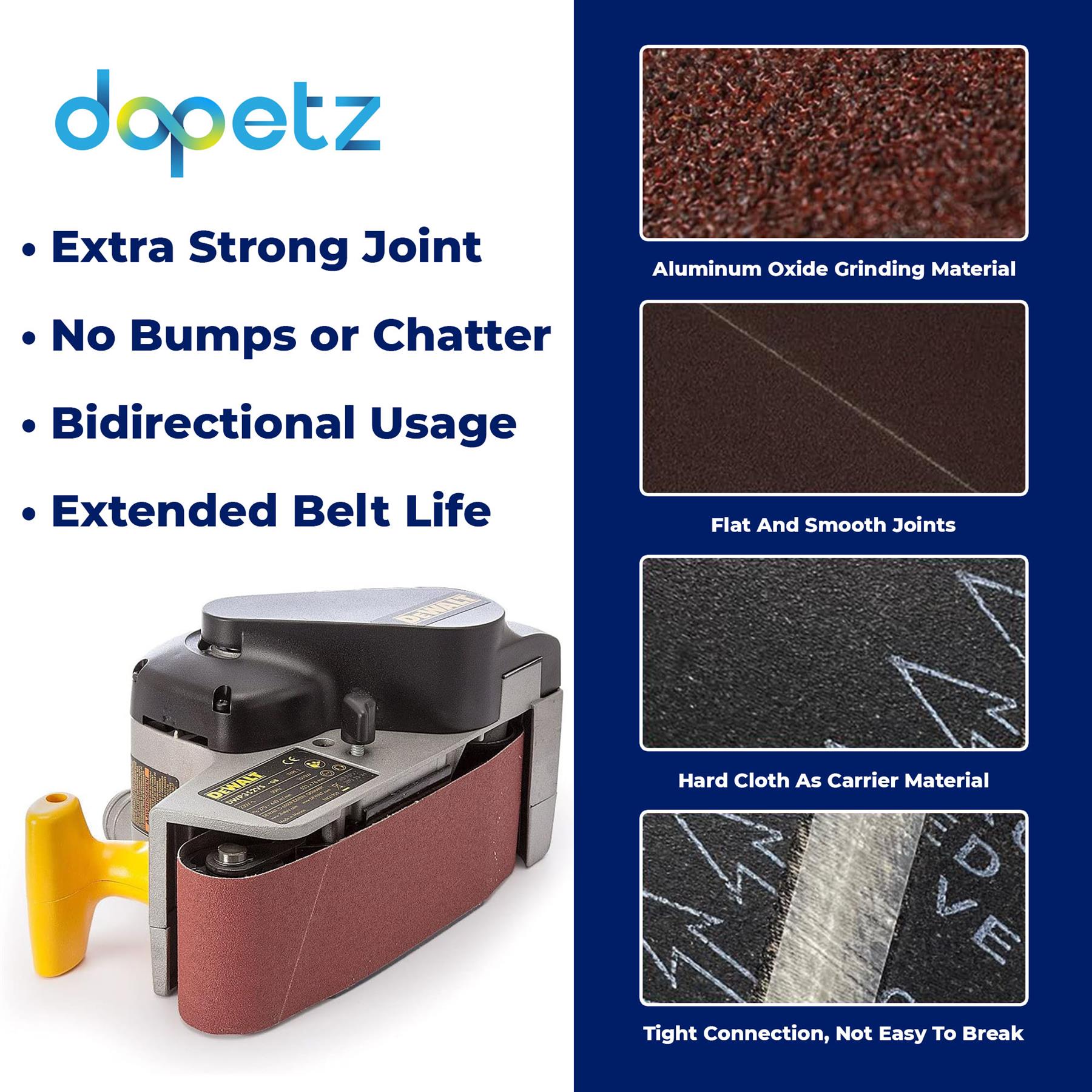 (Pack of 10) Power Tool Sander Sanding Belt 75mm X 457mm 60 Grit Coarse New by Dapetz