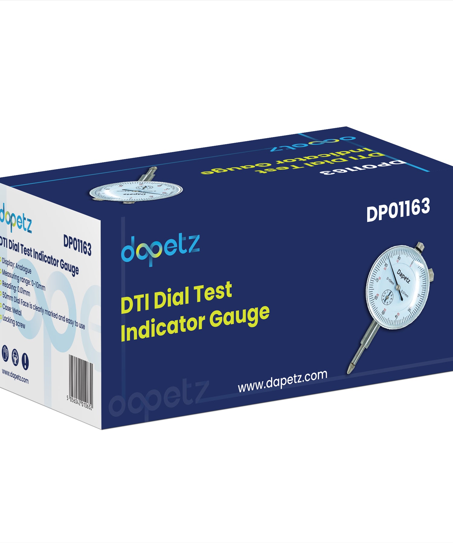 Dial Test Indicator Dti Gauge With Magnetic Base Stand Clock Gauge 10/0.01mm By Dapetz