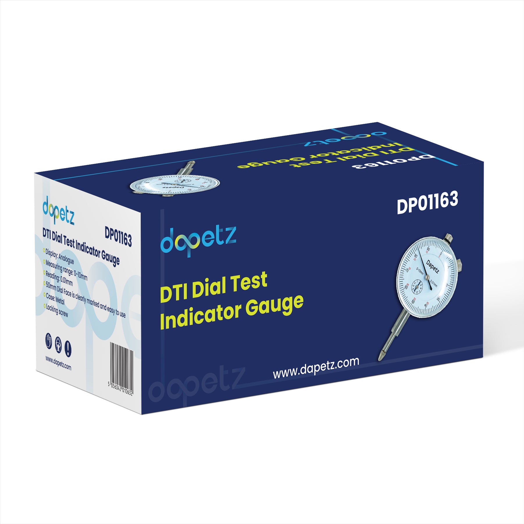 Dial Test Indicator Dti Gauge With Magnetic Base Stand Clock Gauge 10/0.01mm By Dapetz