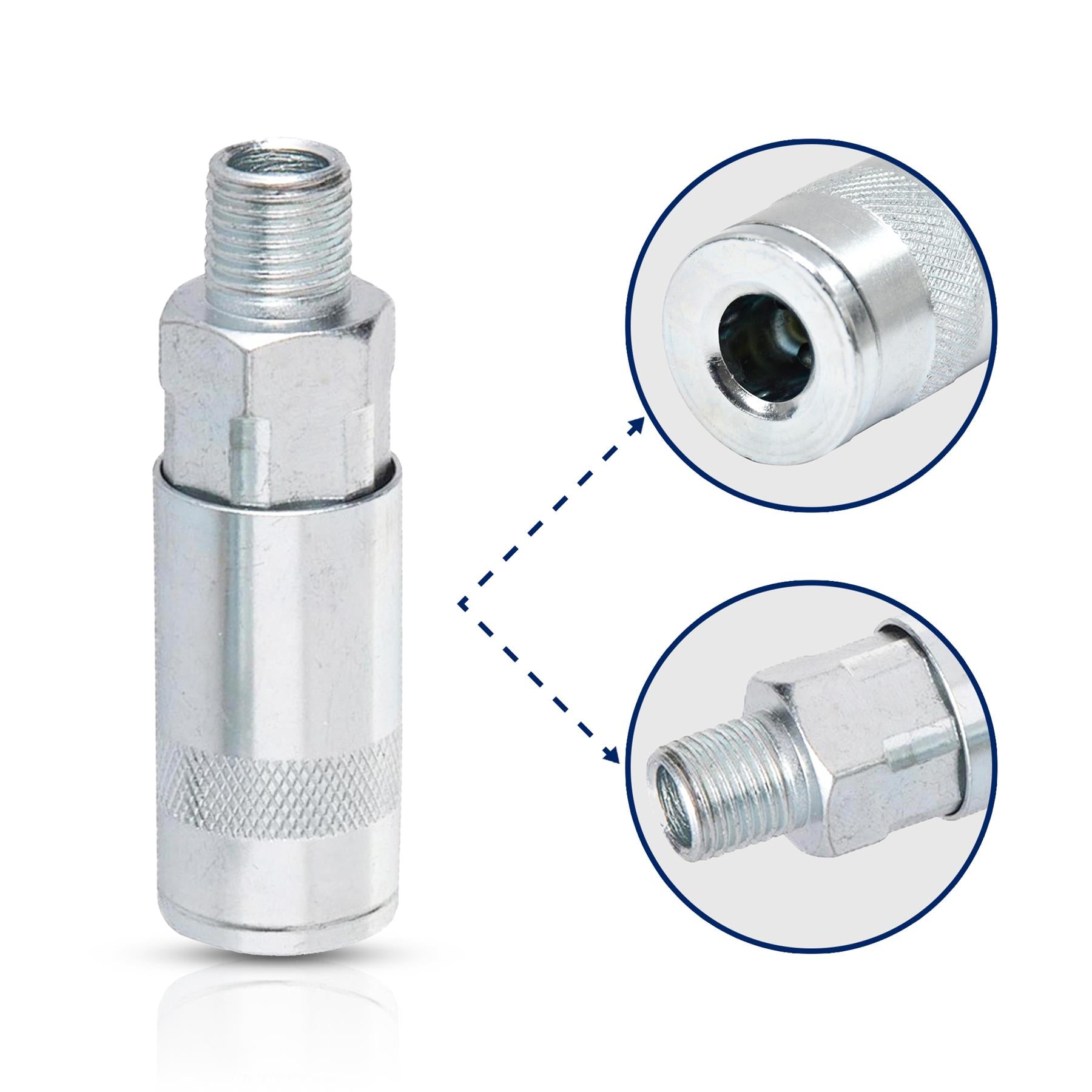 Compressor Euro 6mm 1/4" BSP Air Line Quick Coupler Fitting 2Pk Fittings Male