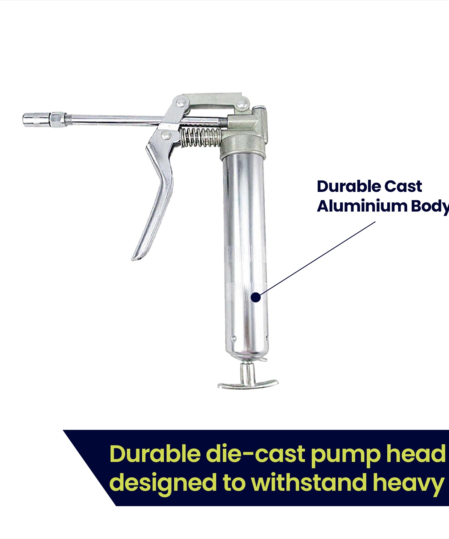 Manual Grease Gun Lever Pistol Grip 120cc Cartridge Type Flexi Hose By Dapetz