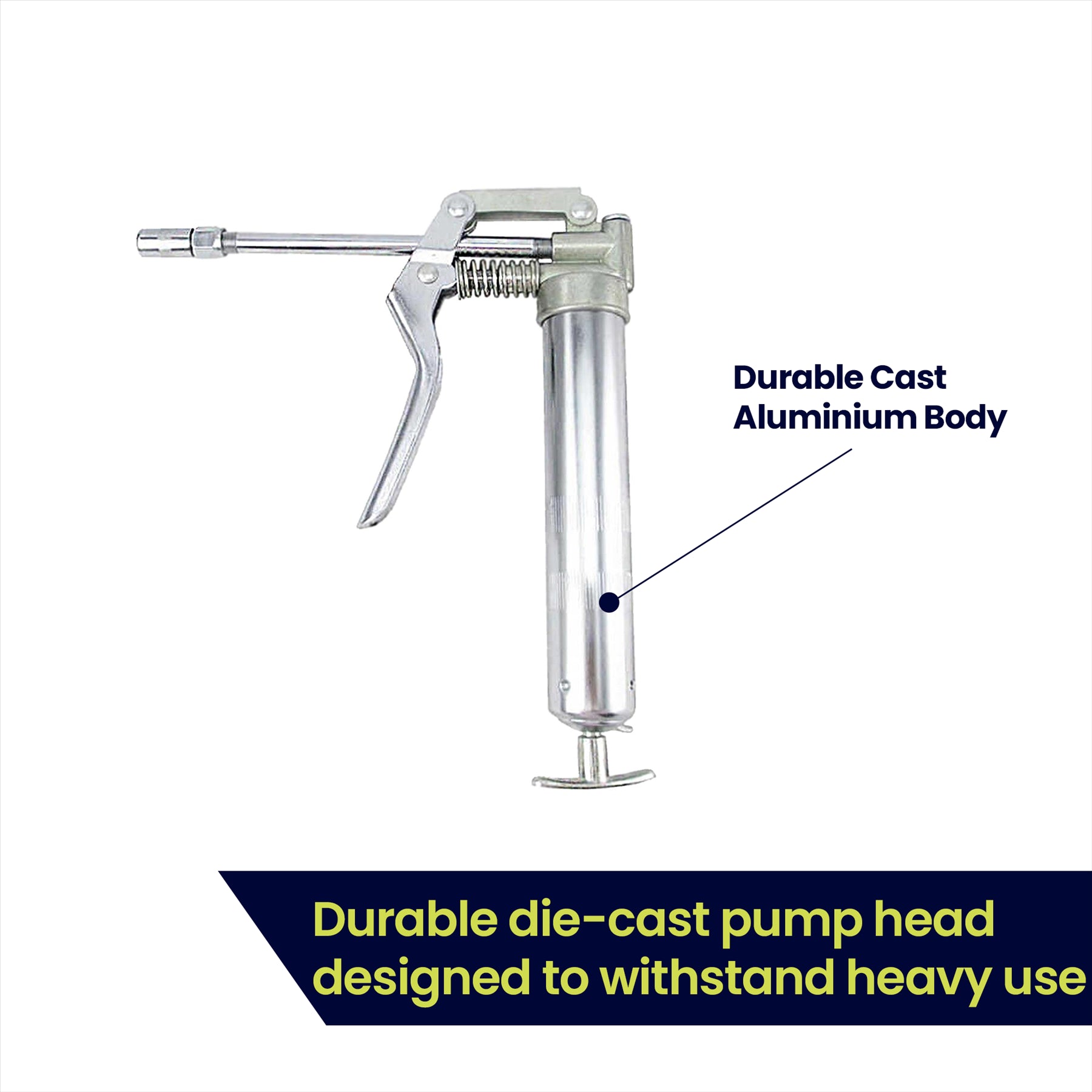 Manual Grease Gun Lever Pistol Grip 120cc Cartridge Type Flexi Hose By Dapetz