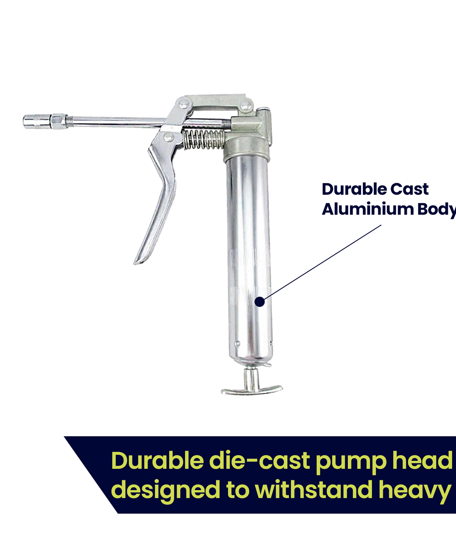 Manual Grease Gun Lever Pistol Grip 120cc Cartridge Type Flexi Hose By Dapetz