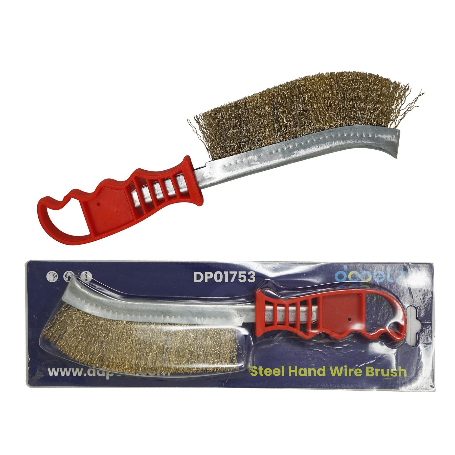 Wire Hand Brush Steel and Brass 35mm Paint Rust Metal Remover By Dapetz