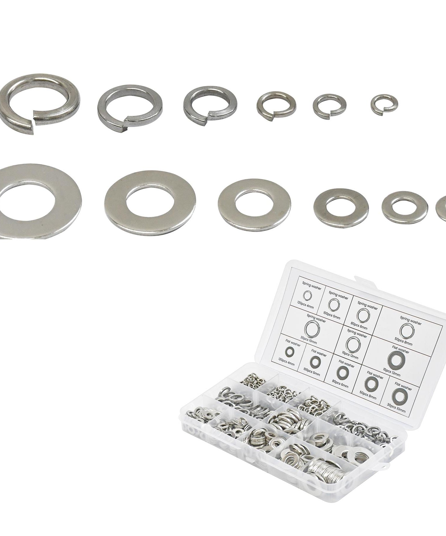 Spring Washers Stainless Steel Flat,790 Pc Assorted Set Dapetz