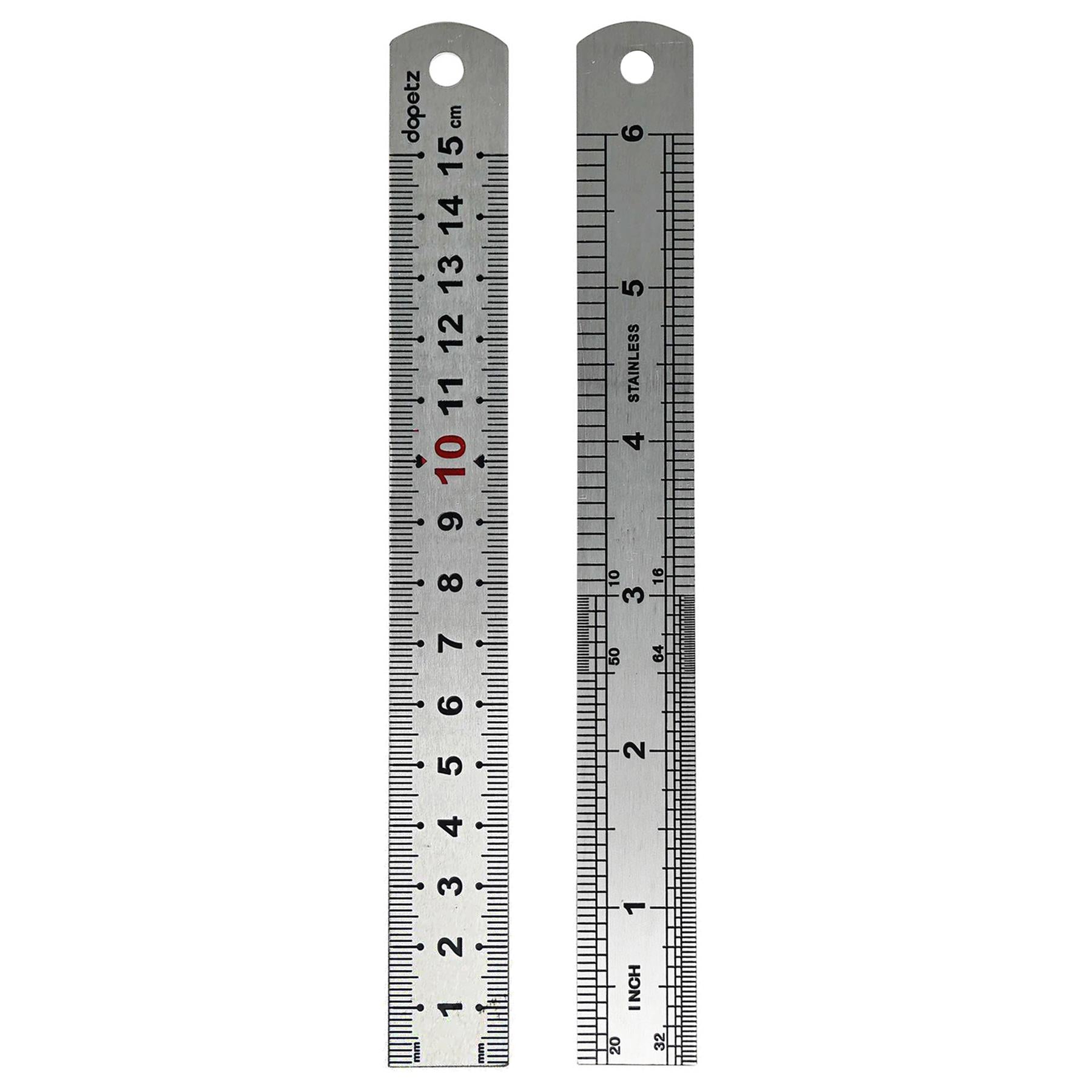 6" 15cm 150mm Stainless Steel Ruler Metal Rule Metric Imperial