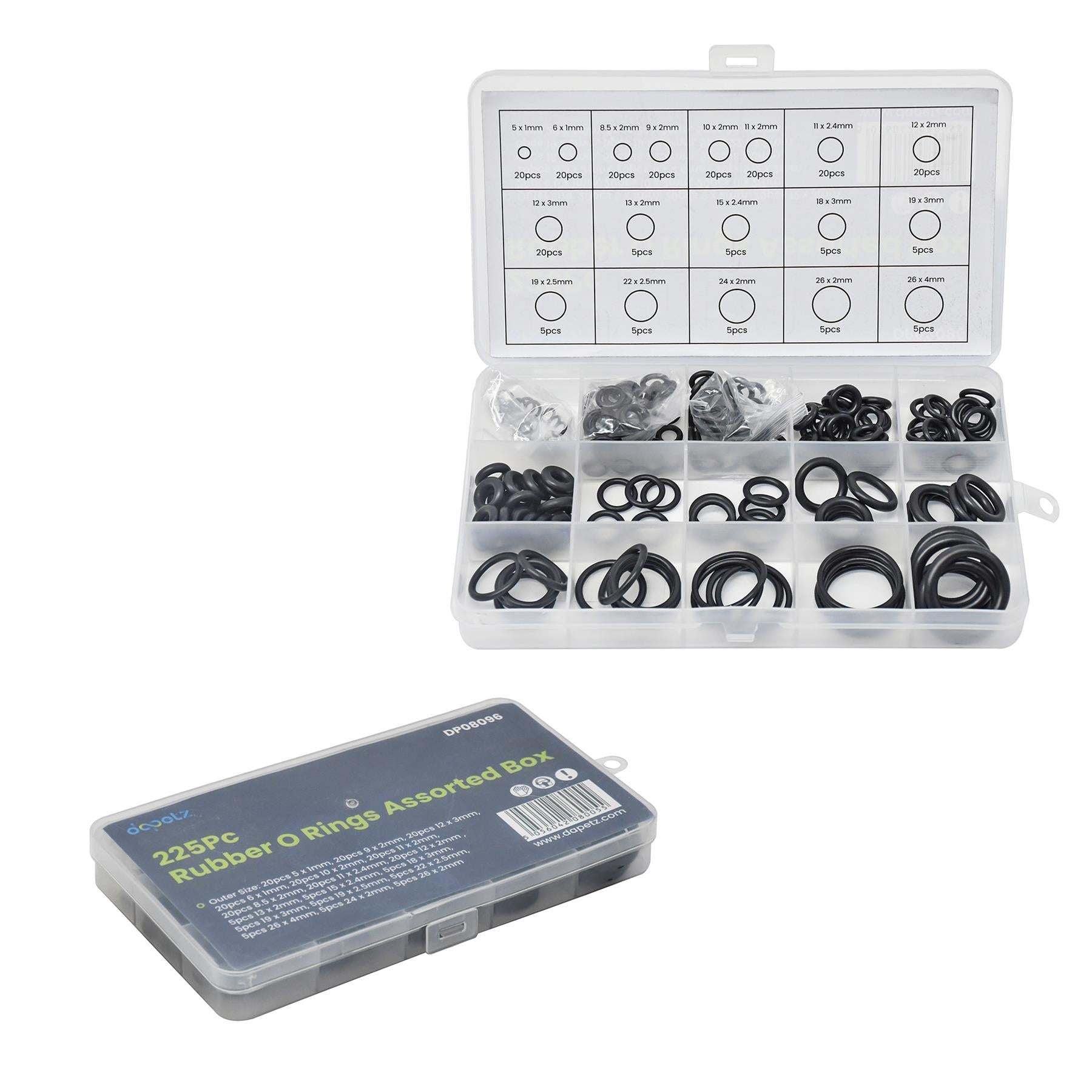 Rubber O Rings Assorted box Mixed Pack Of Metric O-Rings Tap Washers By Dapetz