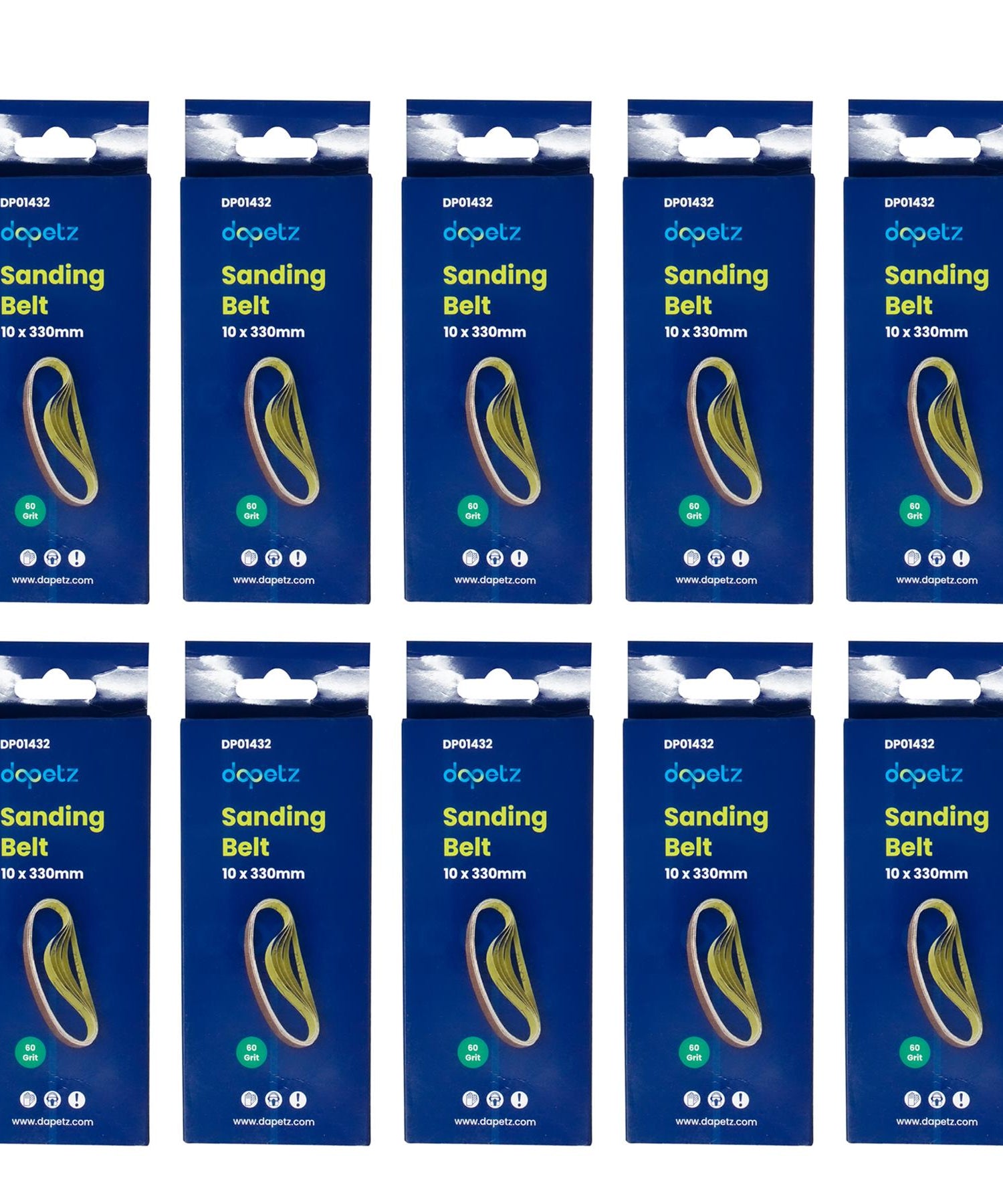 330mm x 10mm 60G Belt Power Finger File Sander Abrasive Sanding Belts 20pk