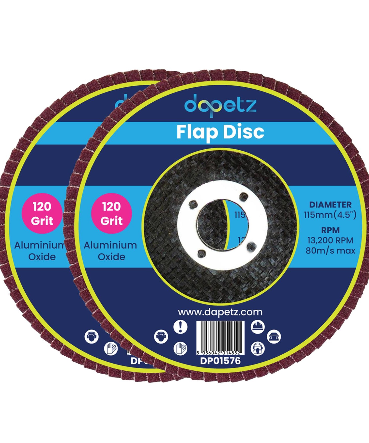 50pcs Flap Grinding Sanding Discs 115mm 4.5" 120 Grit Aluminium Oxide Angle Wheel For Bosch By Dapetz