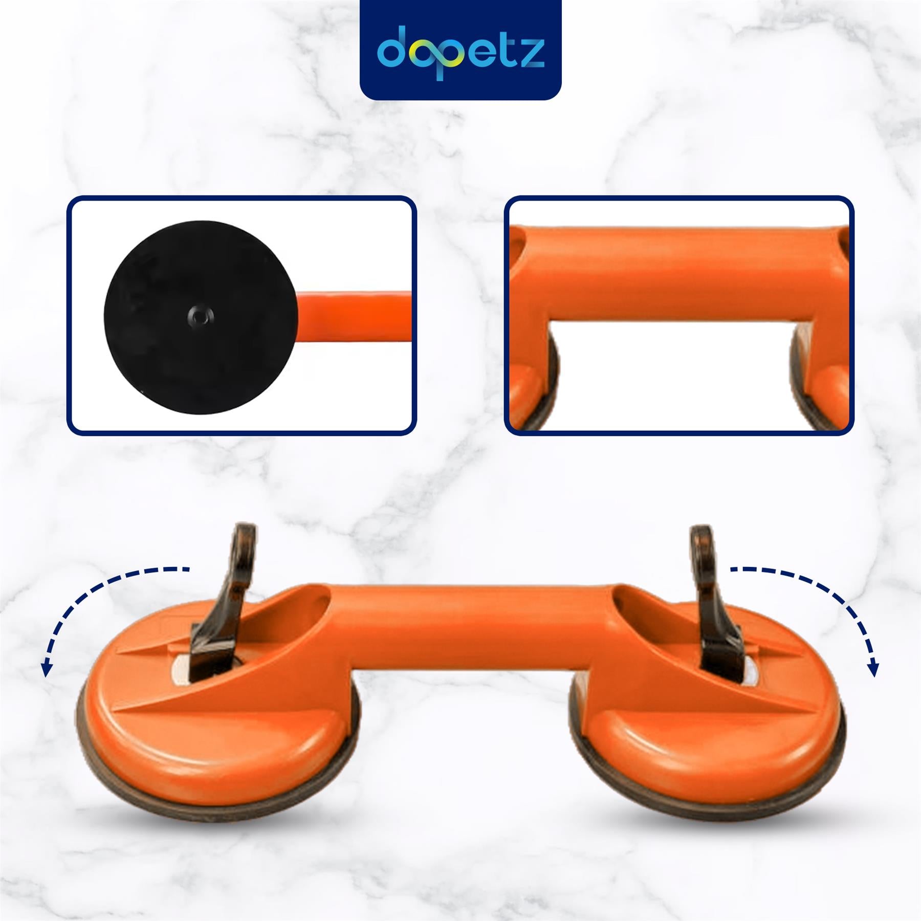 (Pack of 2) Glass Suction Lifter 70 Kg | Glass Suction Pads Vacuum Cup Suckers by Dapetz