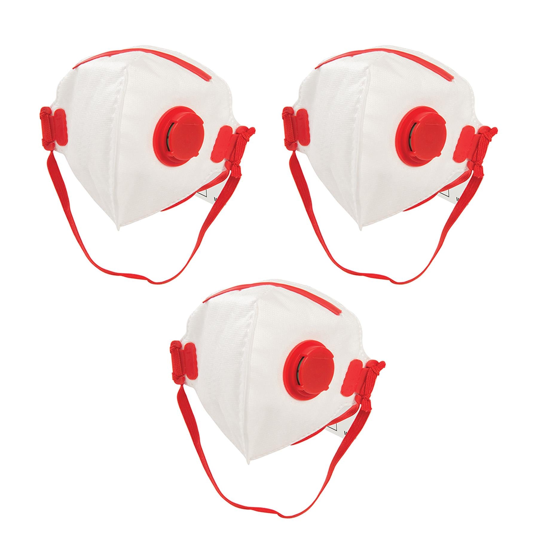 3 Face Mask Respirator Valved FFP3 | Sanding, Paint & Dust Safety Fold Flat by Dapetz