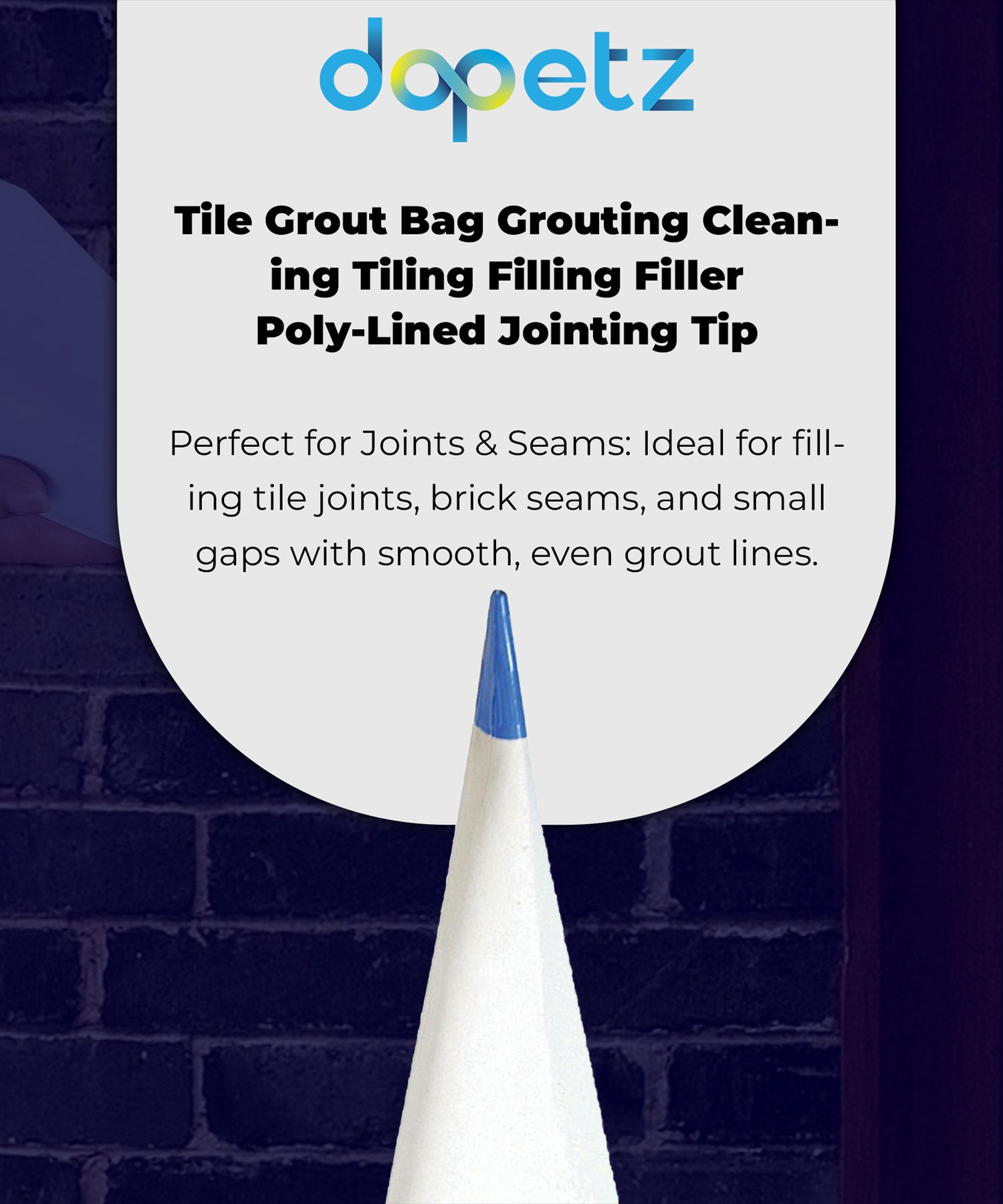 Pointing Grout Bag Tool 300x600mm for Tiling, Bricks, Floors & Walls by Dapetz