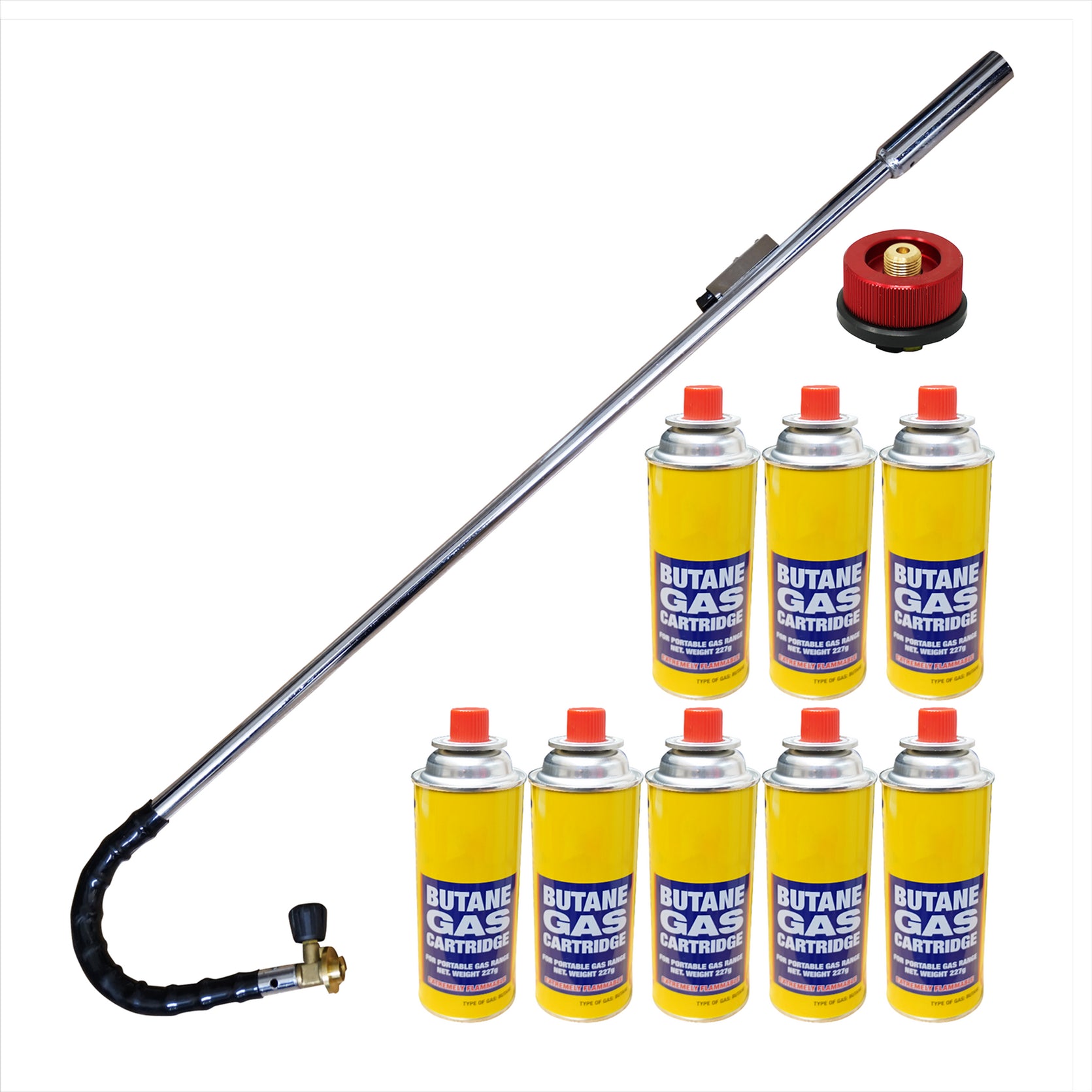 Weed Burner Killer Wand Butane Gas Blowtorch Garden Outdoor Moss With 8 Gas Can
