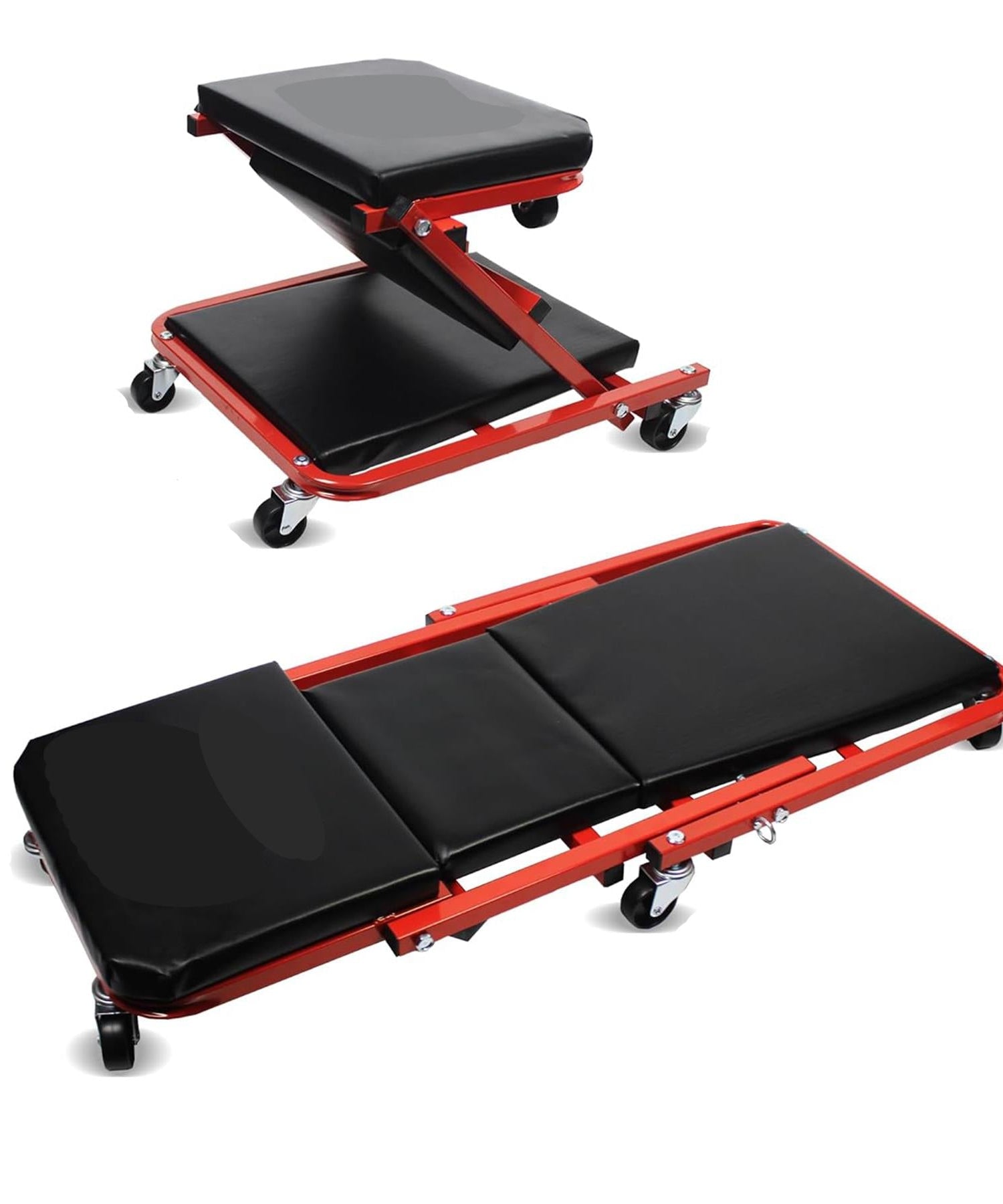 36 in Foldable Z Garage Creeper Mechanic Creeper Stool 450 lbs Capacity 2 in 1