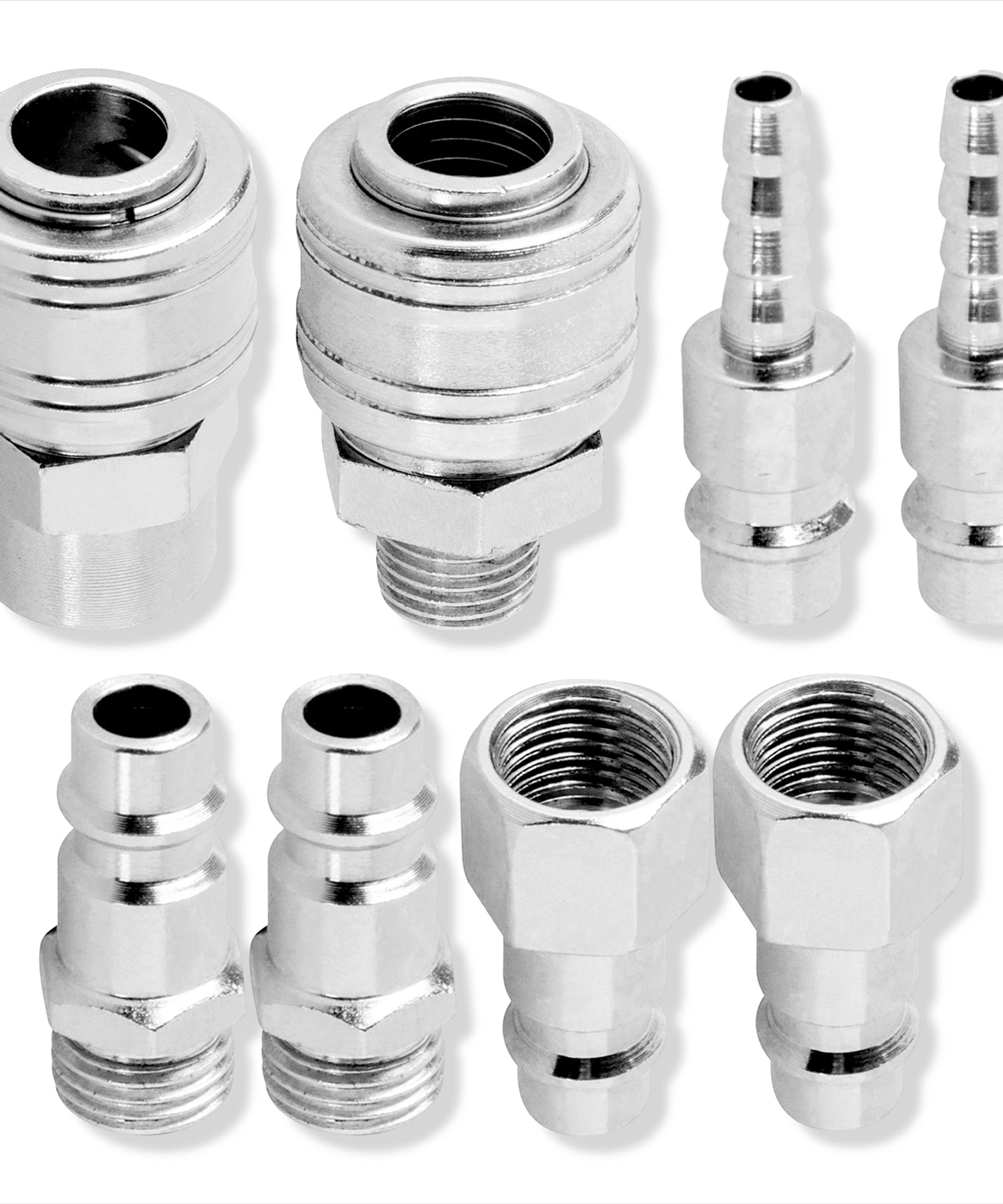 Euro Air Line Fitting Hose End Connector Male Female Quick Release 1/4" BSP 8Pcs