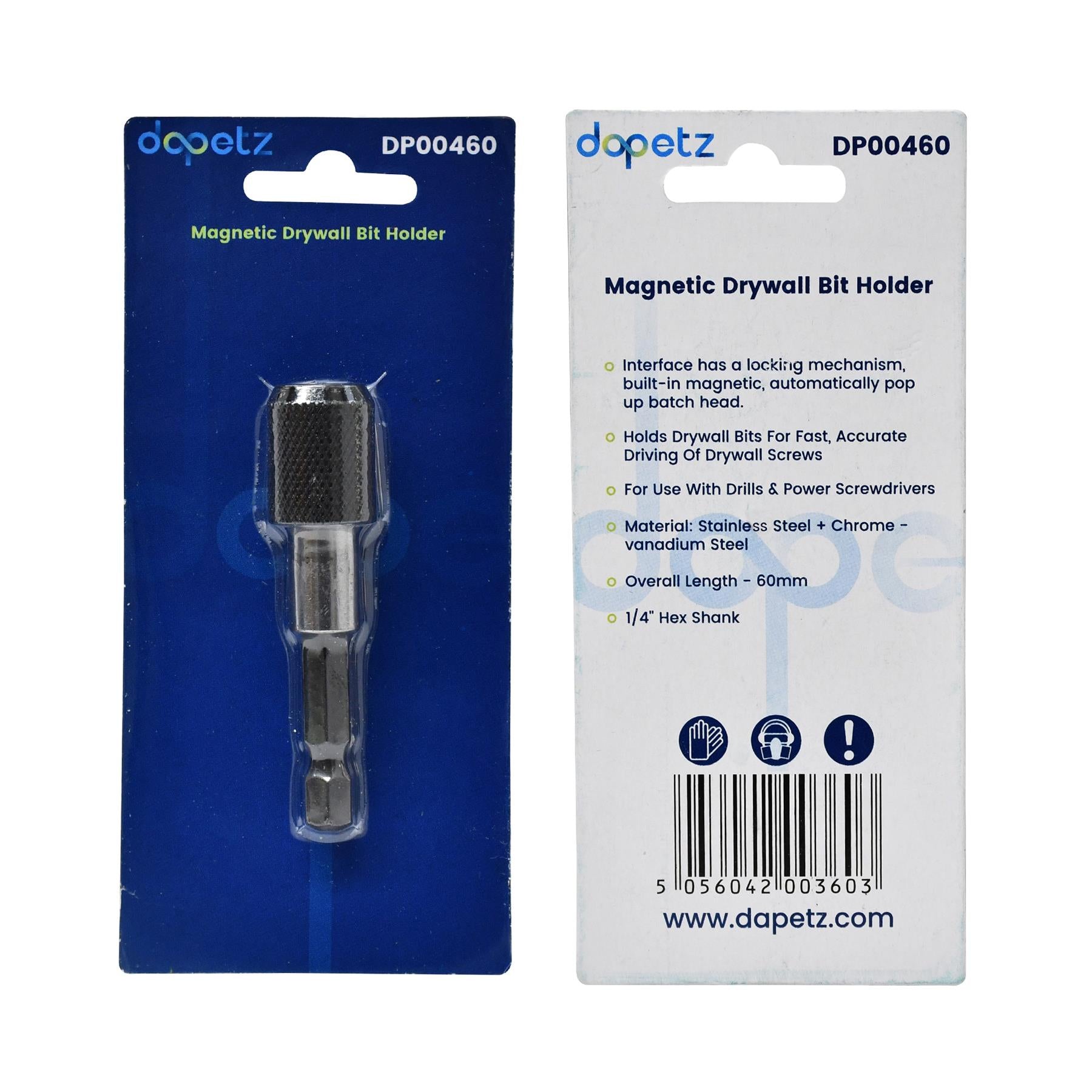 2 x Magnetic Drywall Screw Bit Holder 1/4inch Hex Shank Drill Screw 60mm Length By Dapetz