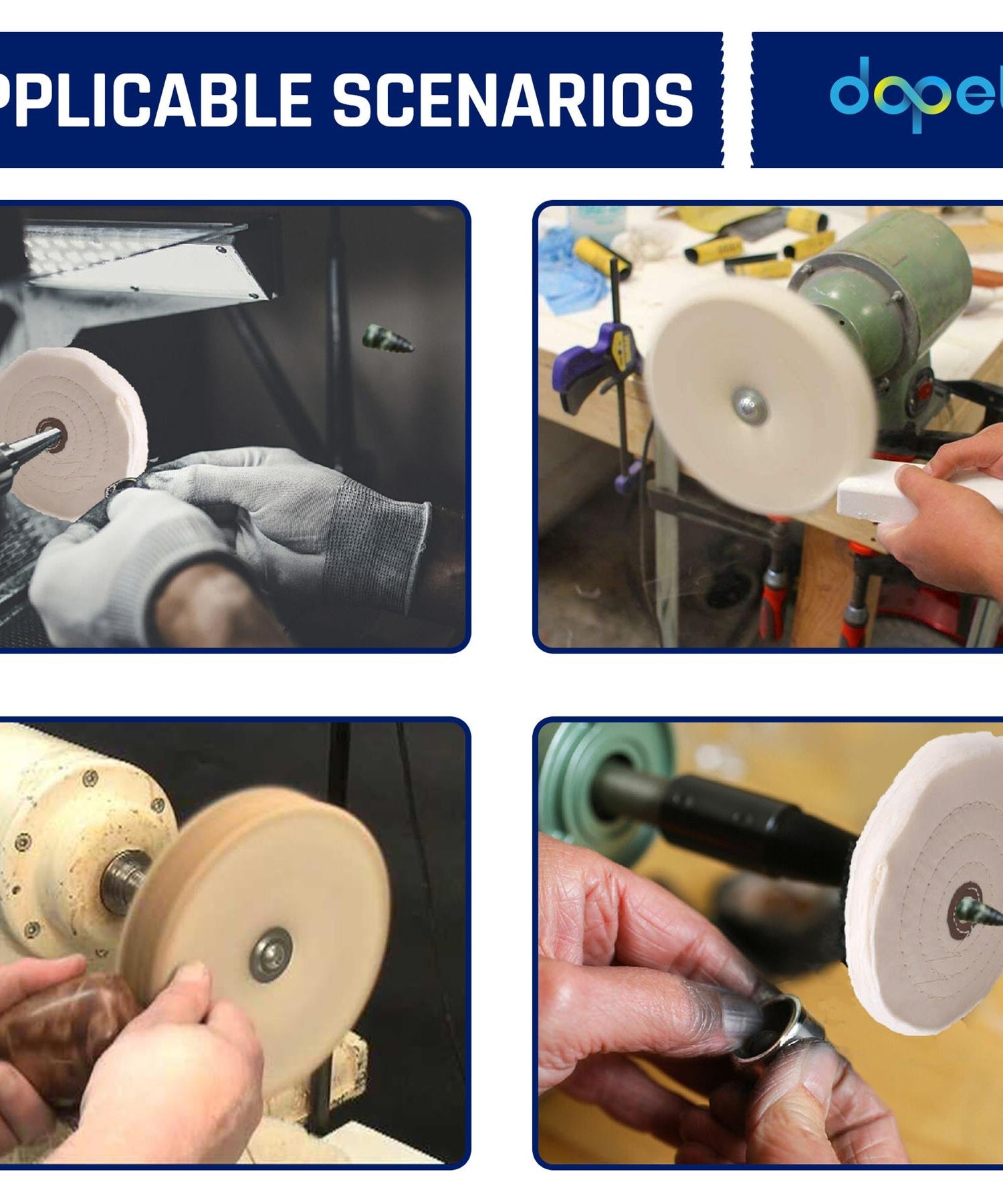 Dapetz Polishing Wheel Mop 150mm 6" Spiral Stitched Cotton Buffing Mop For Bench Grinder