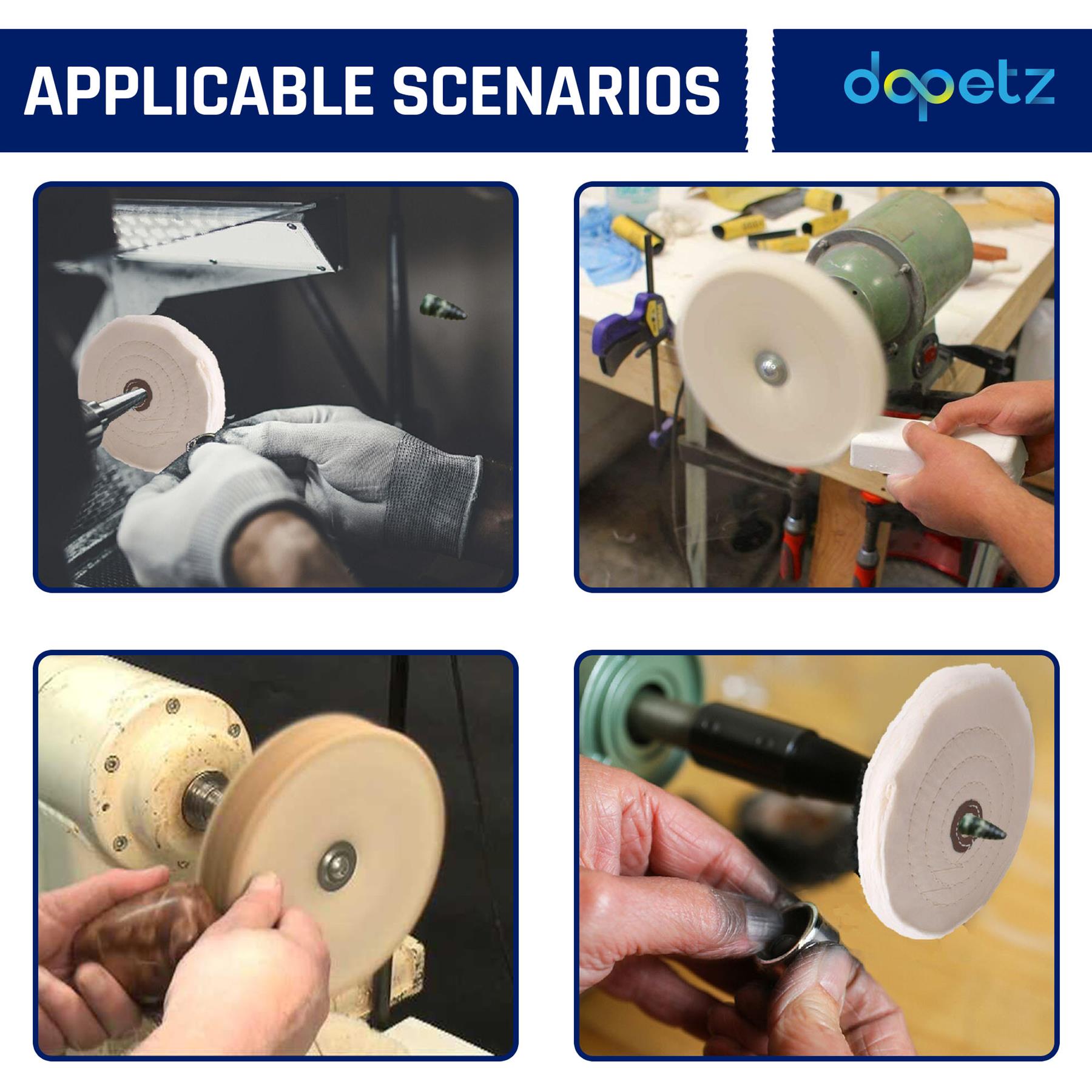 Dapetz Polishing Wheel Mop 150mm 6" Spiral Stitched Cotton Buffing Mop For Bench Grinder