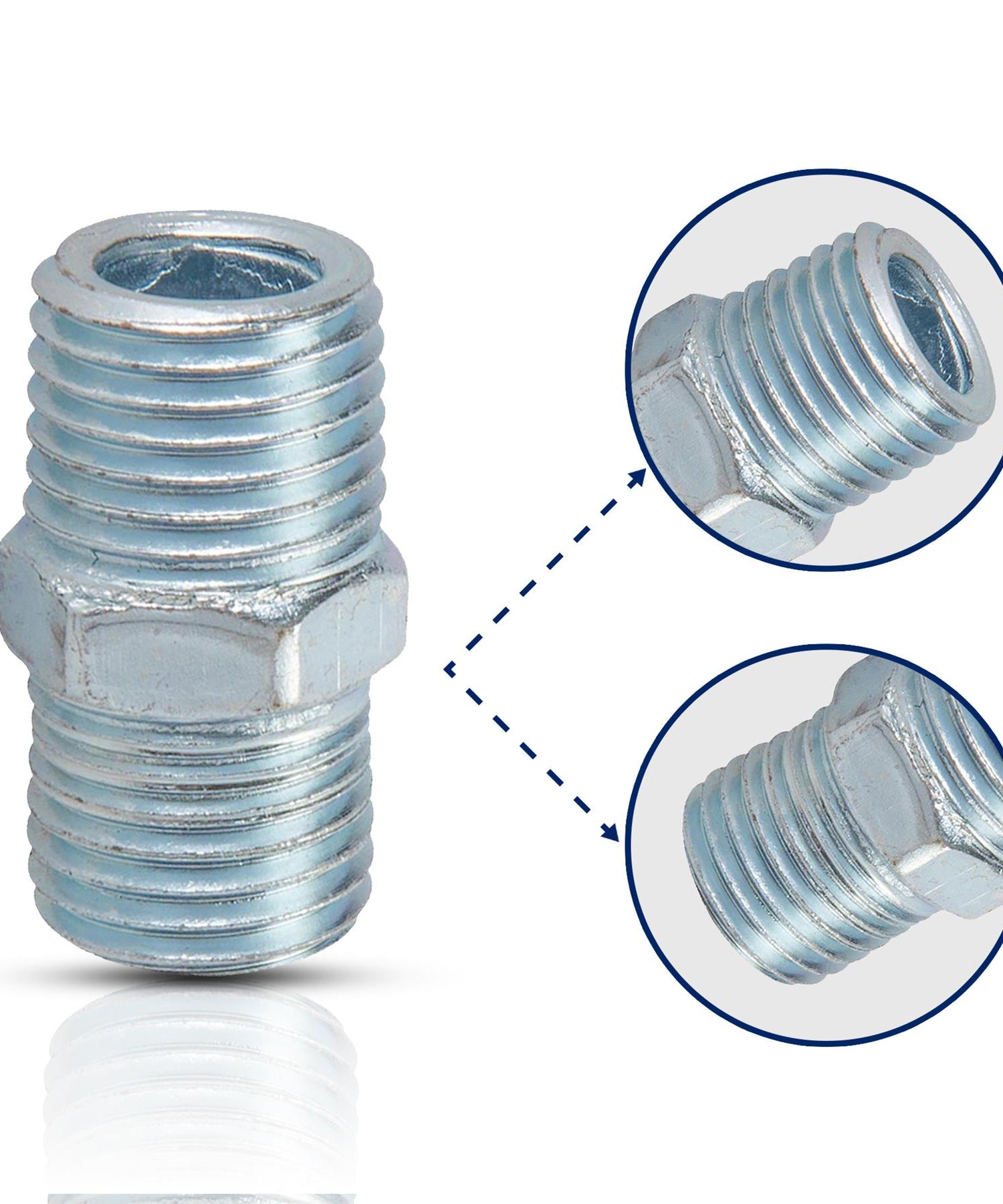 2 Equal Union Connector 1/4" Double Male Adaptor Airline Compressor Hose Fitting
