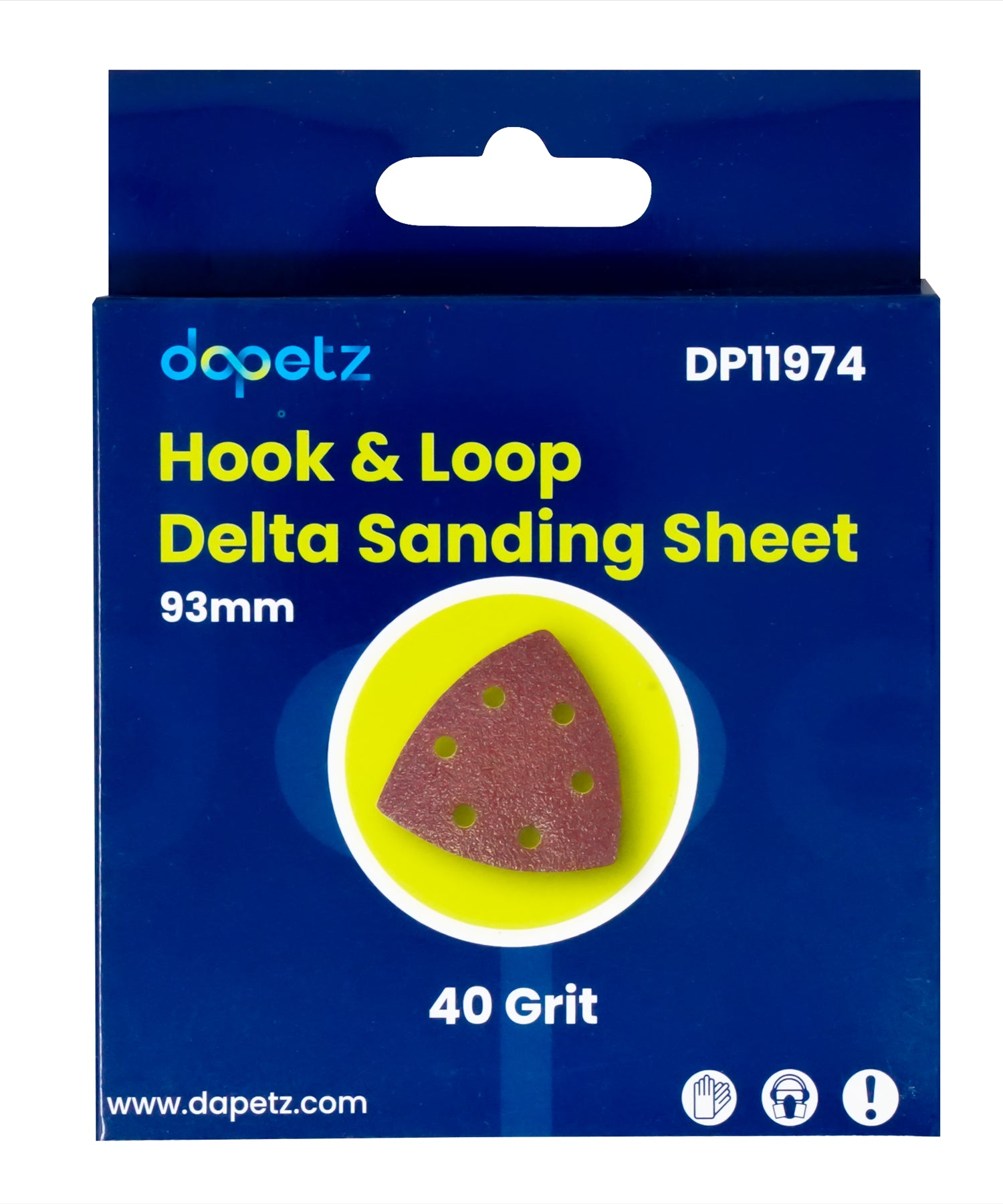 Dapetz Mouse Sanding Sheet 40 Grit Sandpaper Detail Palm Sander Pad 93mm (Pack of 5)