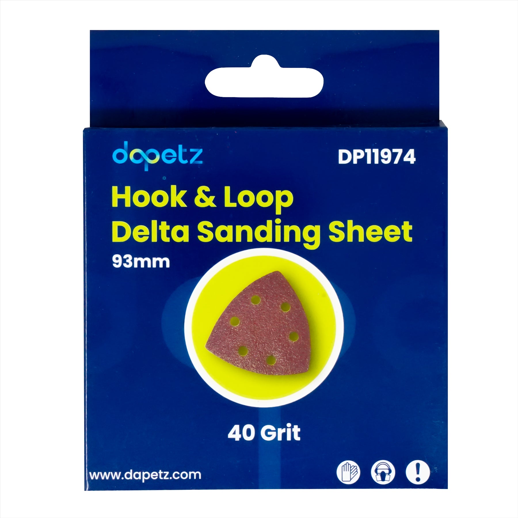 Dapetz Mouse Sanding Sheet 40 Grit Sandpaper Detail Palm Sander Pad 93mm (Pack of 5)