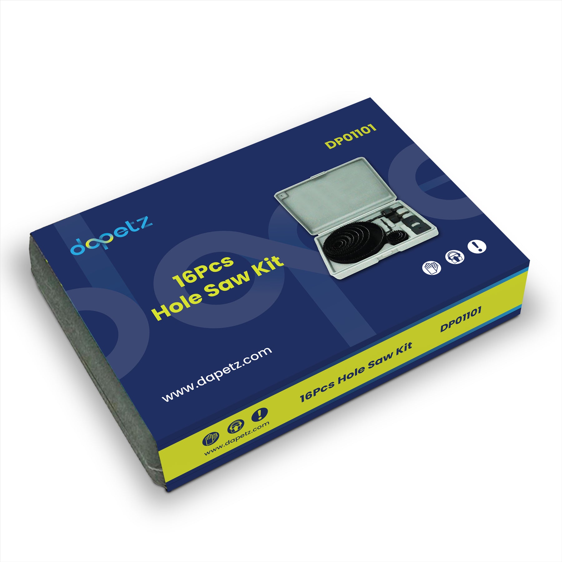 16pc Hole Saw Cutter Set Wood Metal Alloy Plastic Down Lighting Holesaw 19-127mm By Dapetz