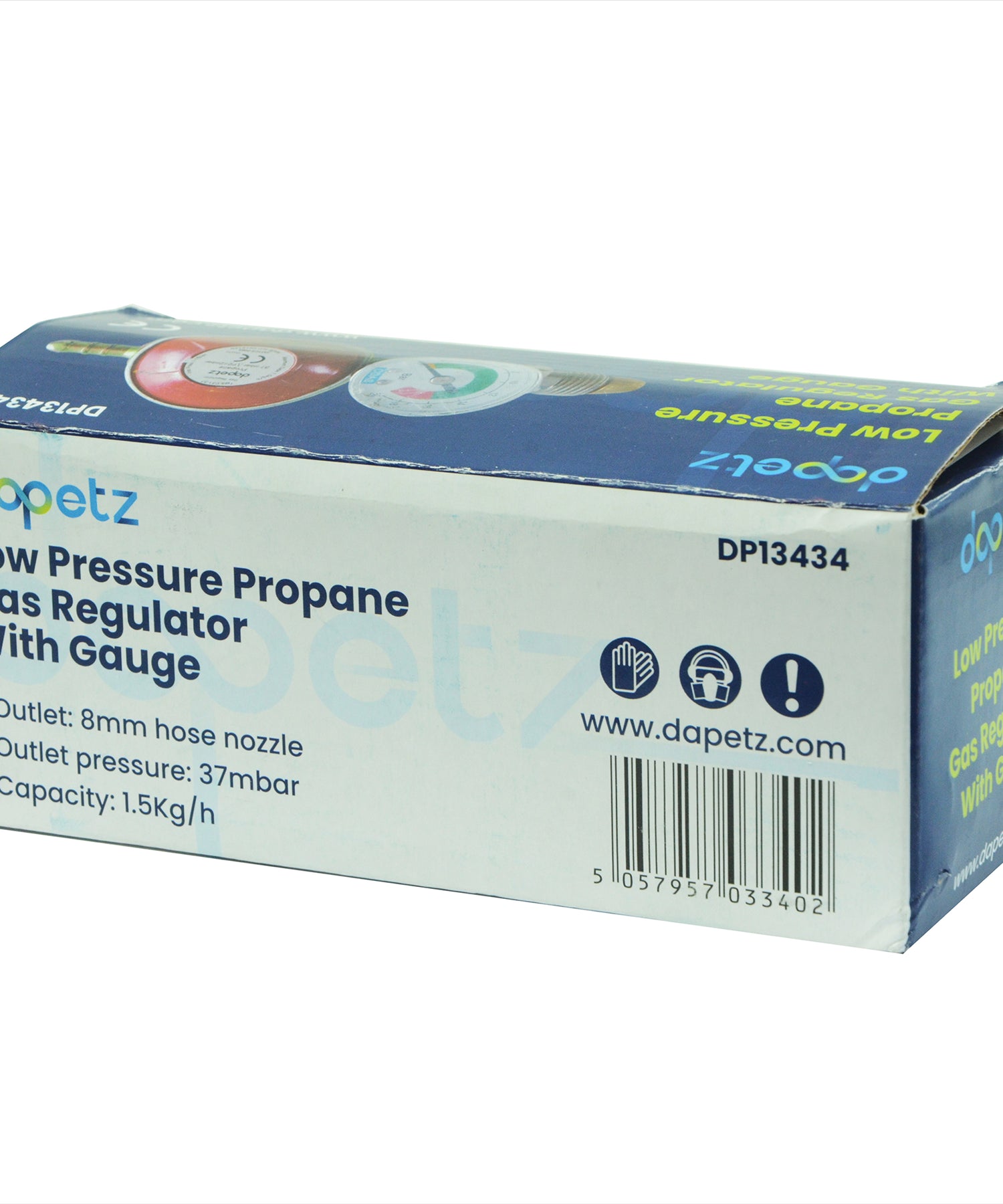 Propane Gas Regulator 37mbar With Pressure Gauge 16 bar Screw In Male Pol 5/8"