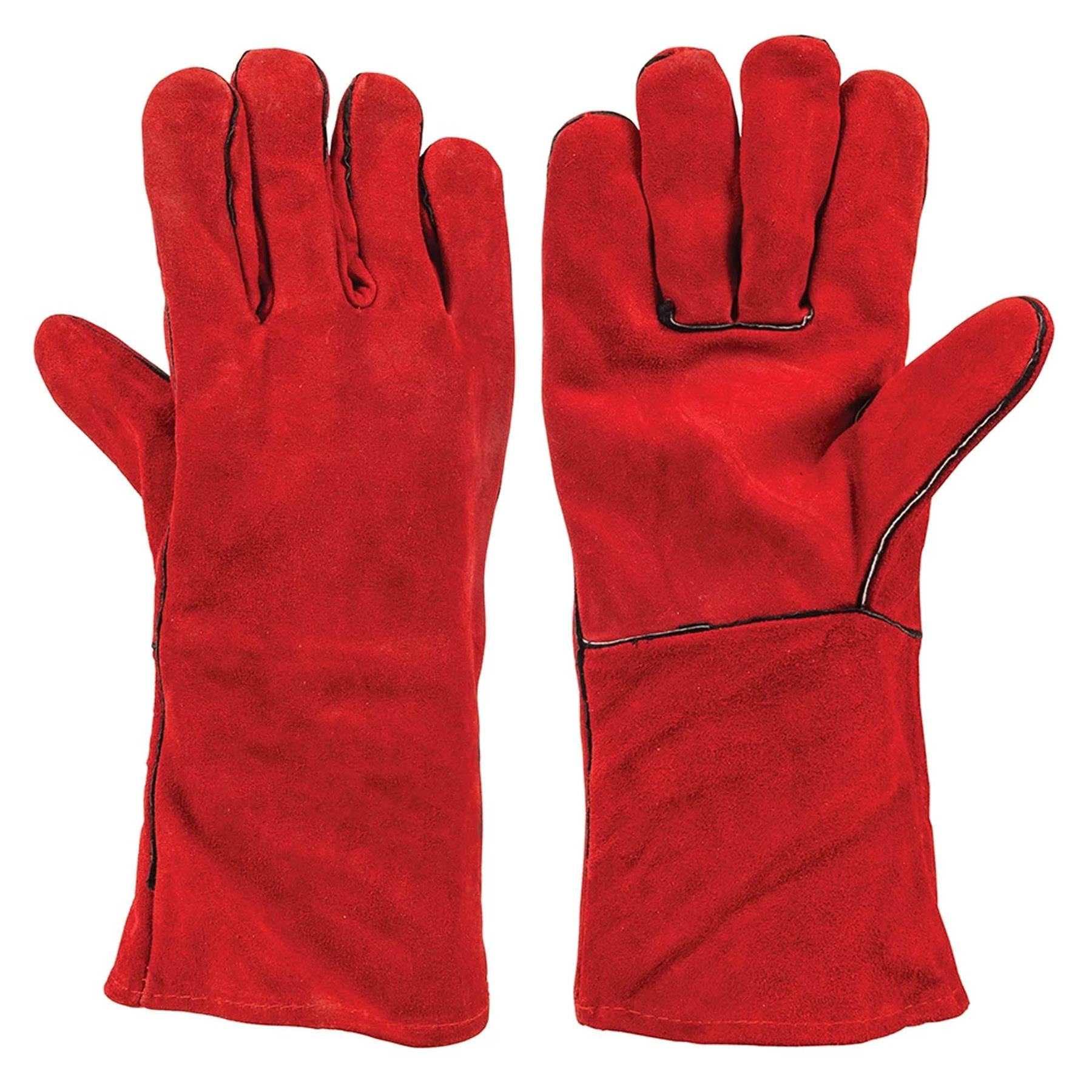 Apron & Gauntlets Gloves Leather Welders Welding Heavy Duty Leather Brown Red By Dapetz