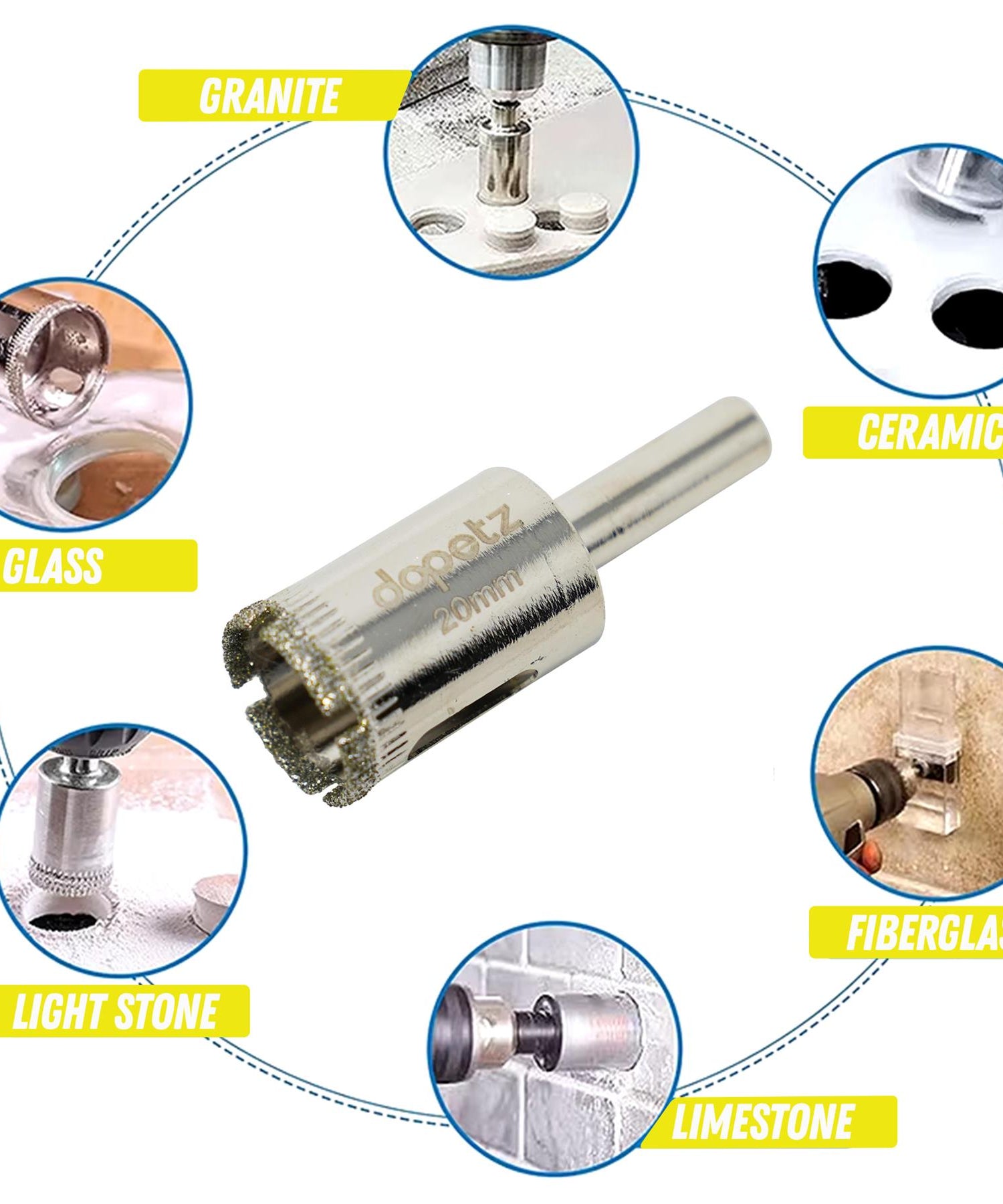 Diamond Holesaw Ceramic Tile Tiling Drill Bit Hole Cutter Cutting Tool 20mm By Dapetz