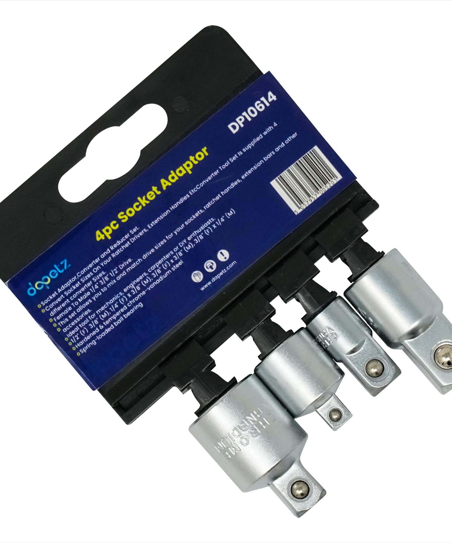 4pc SOCKET ADAPTOR SET by US PRO TOOLS 1/4" 3/8" 1/2" Drive step up/down reducer