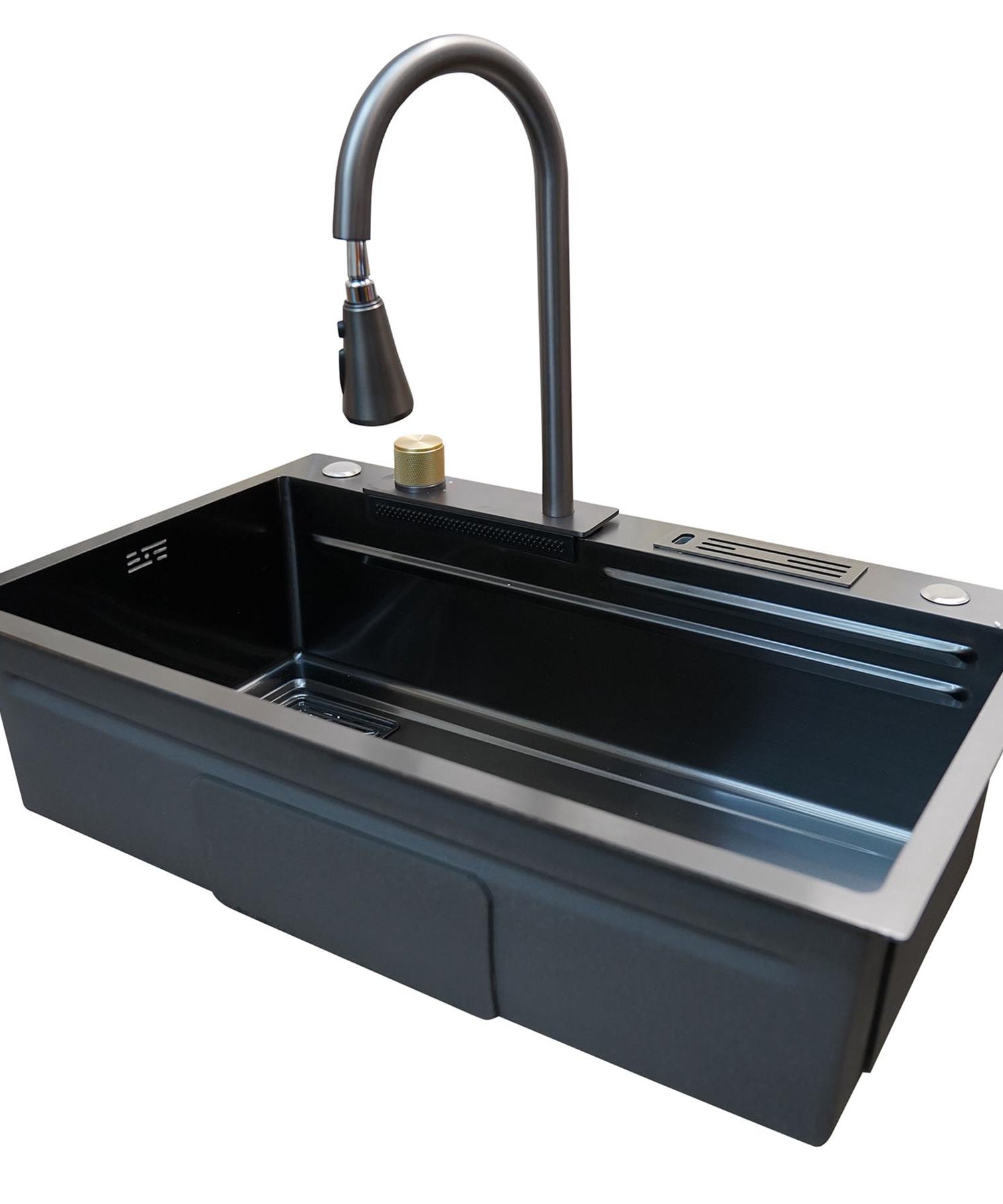 Kitchen Sink With Tap Multi-Purpose Nano Wash Basin Stylish Creative Sinks Black By Dapetz