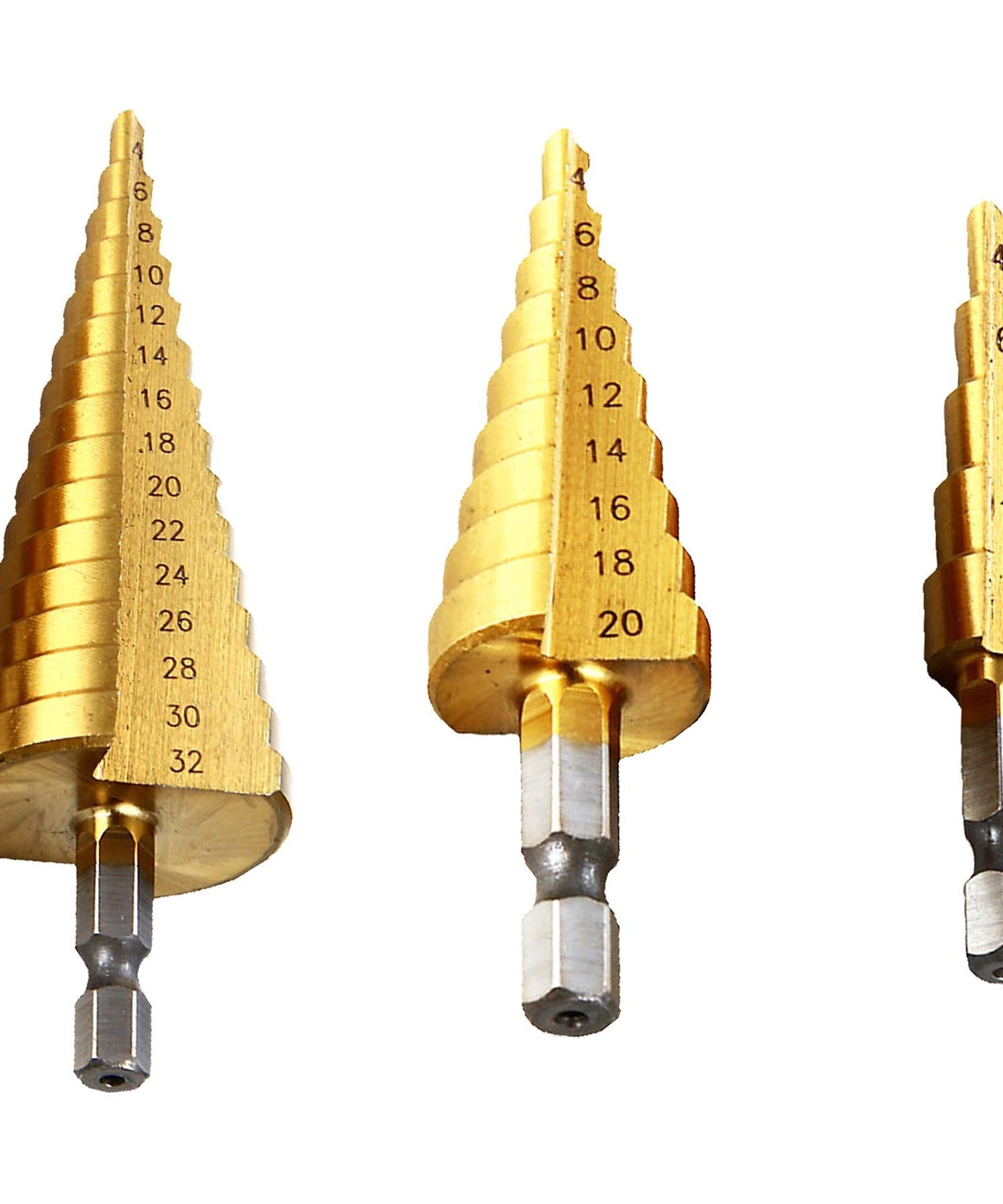 3PC HSS Step Cone Drill Titanium