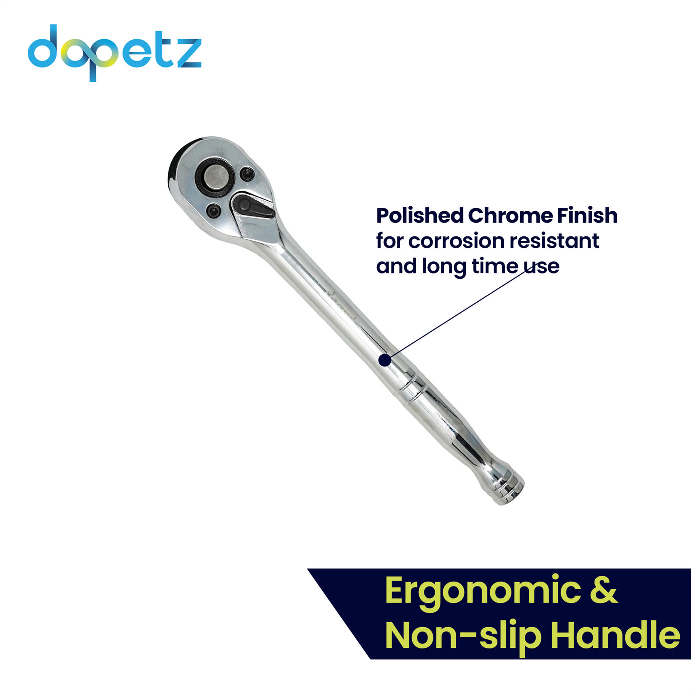 Quick Release Ratchet Wrench 200mm 3/8" Inch Drive With Warranty Crv By Dapetz