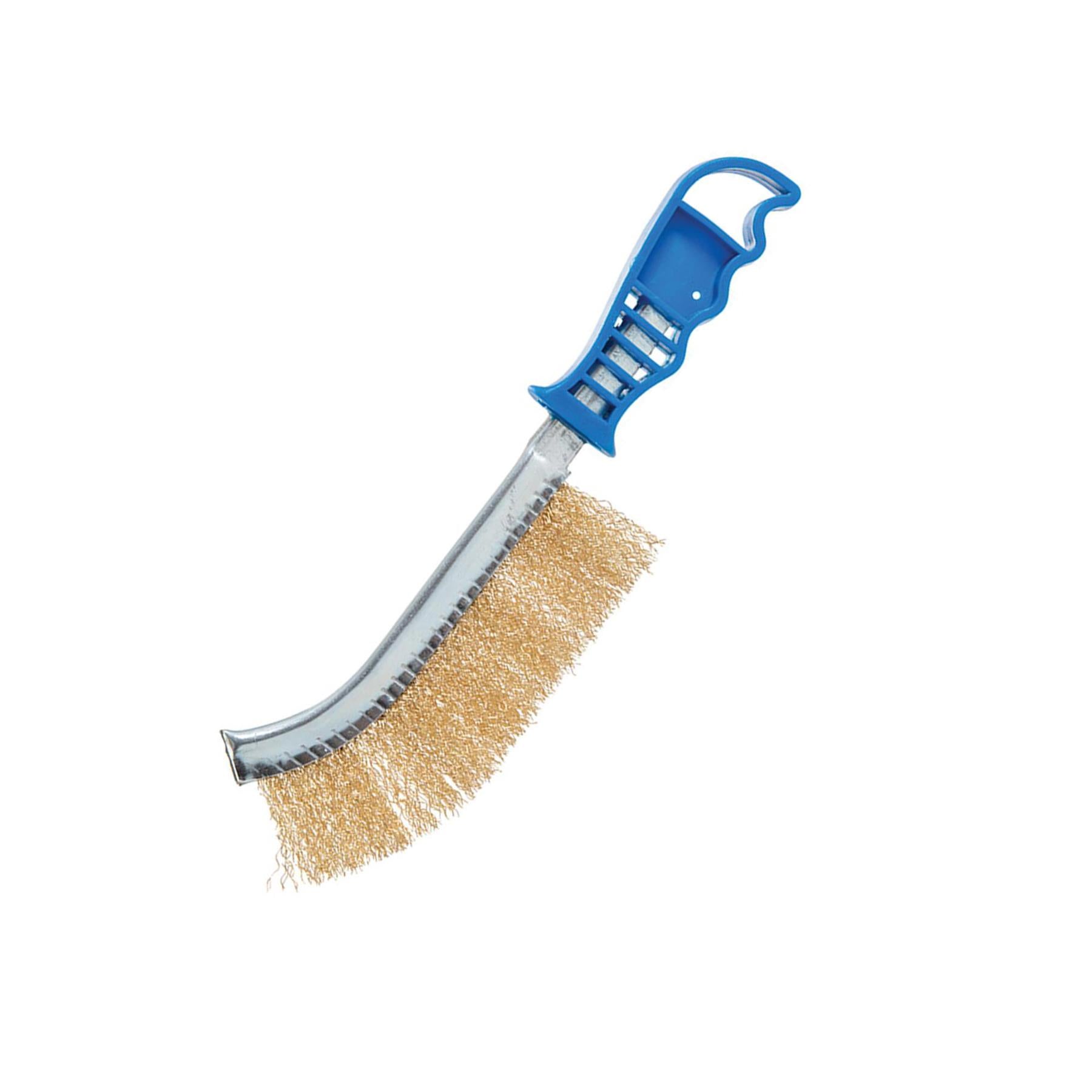 Brass Coated Hand Wire Brush With Plastic Handle . Heavy Duty DIY Tool Paint Rust Remover 35mm by Daptez