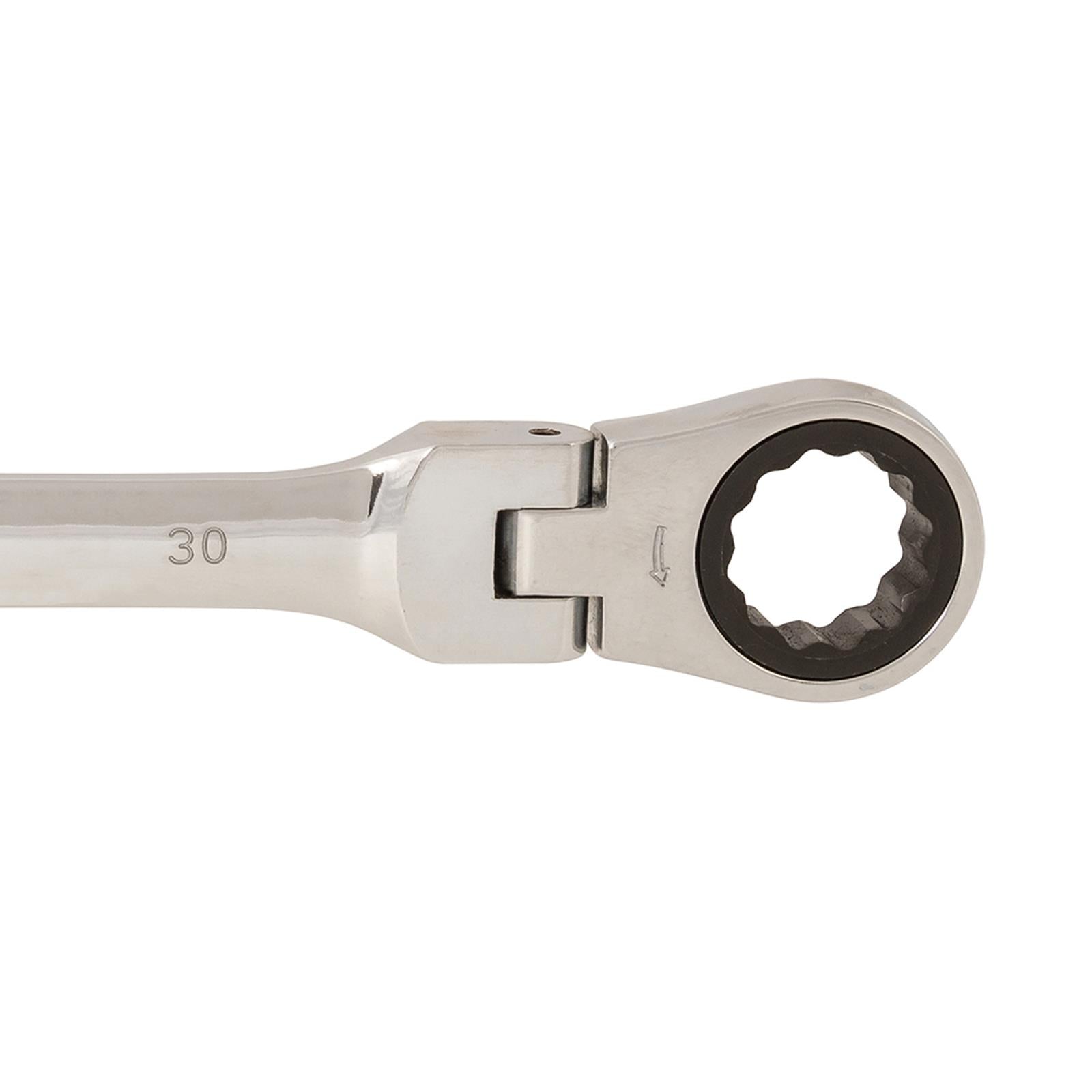 Flexible Head Ratchet Metric Spanner 30mm Open End & Ring