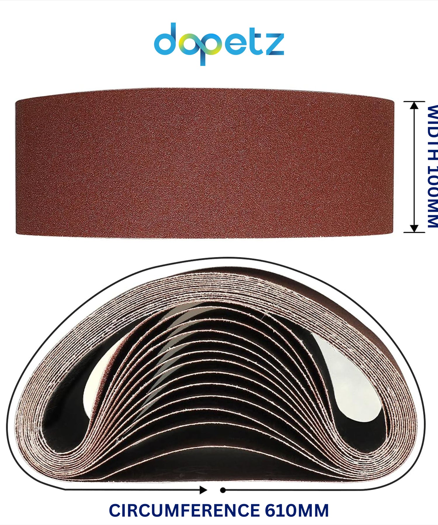 20 X New 100 X 610mm 80 Grit Medium Sander Sanding Belts With Extra Top-Skive