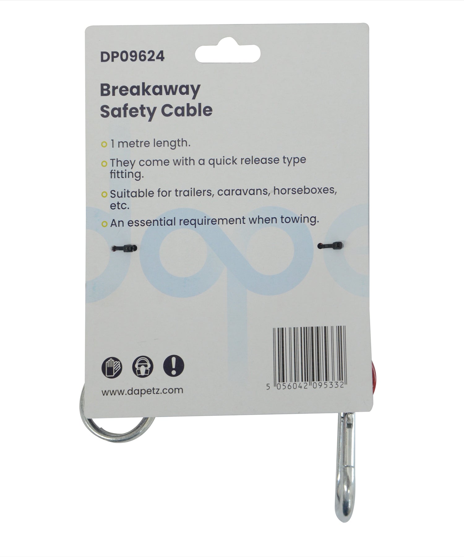 Breakaway Brake Safety Cable Caravan Trailer Heavy Duty Quick Release Clip By Dapetz