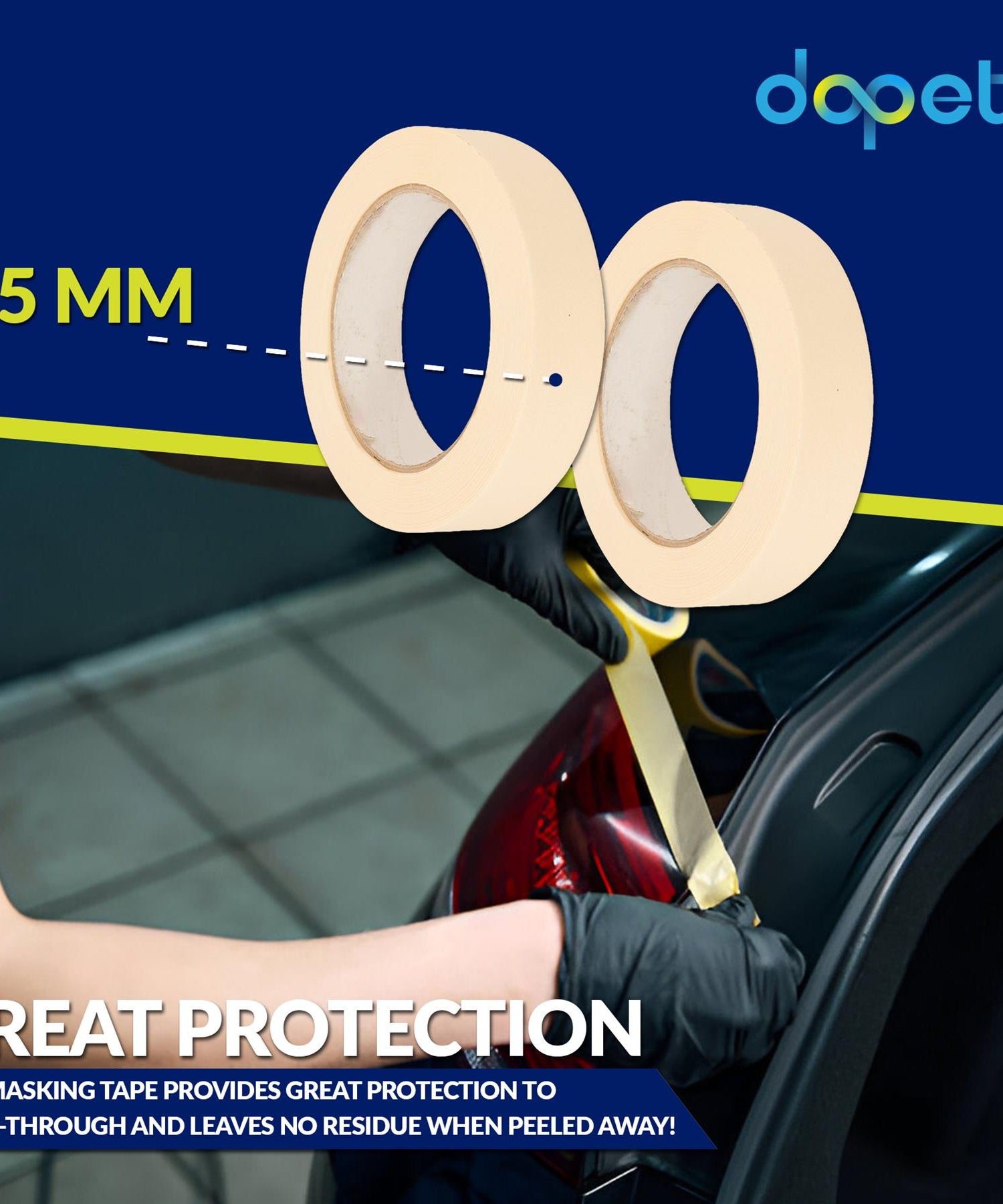 36PCS Masking Tape 25mm x 50m Professional Painting Automotive Auto Car White By Dapetz