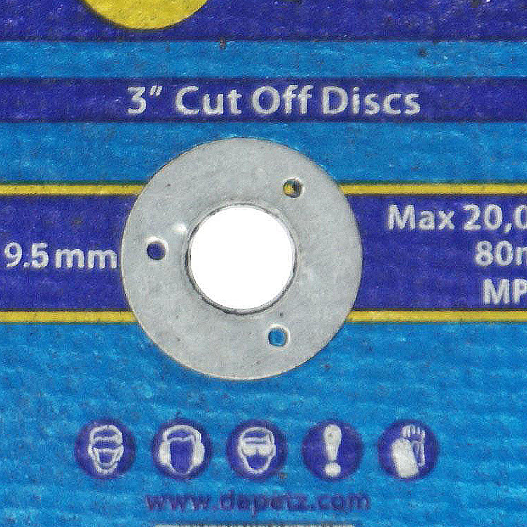 Metal Cutting Cut Off Discs 9.5mm Bore High Quality 10 Pack 75mm X 1.6mm By Dapetz