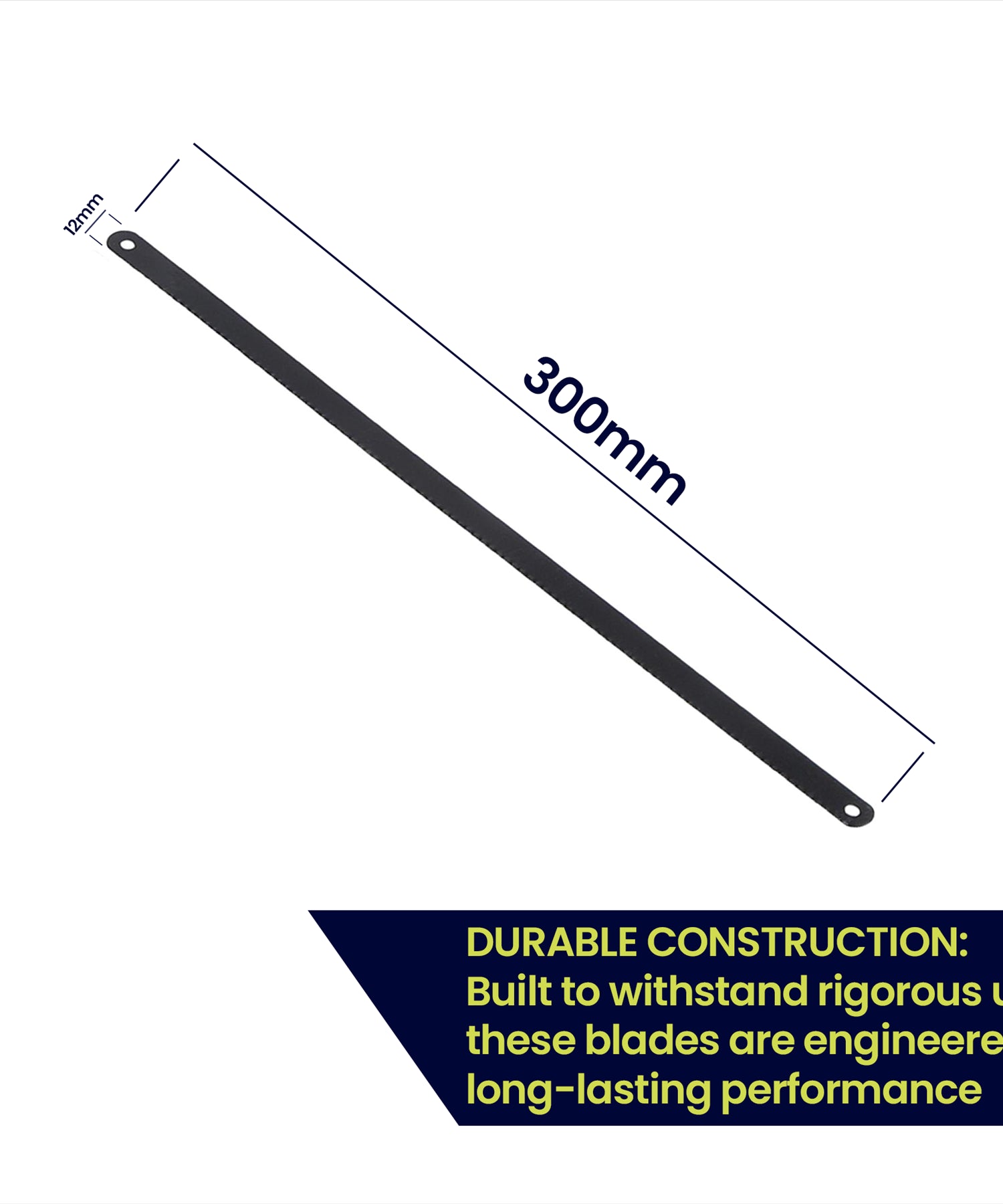 12PCS Hacksaw Blades 300mm 12" Heavy Duty Shatter Proof Bi-Metal 24 TPI By Dapetz