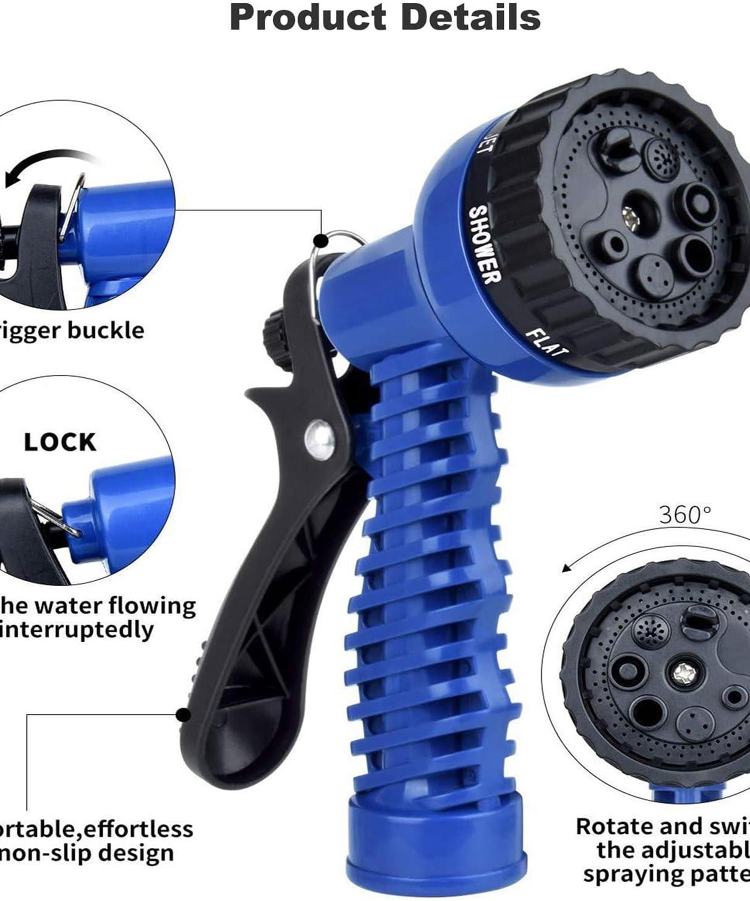 Expandable Garden Hose Pipe 15m 50ft With 7 Function Water Spray Gun Magic Hose