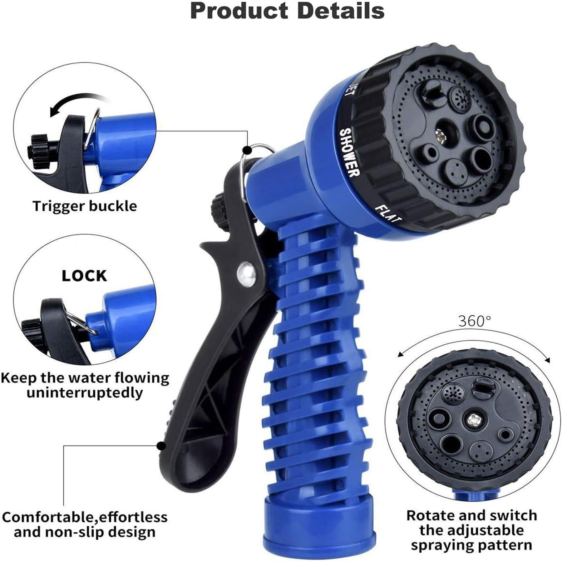 Expandable Garden Hose Pipe 15m 50ft With 7 Function Water Spray Gun Magic Hose