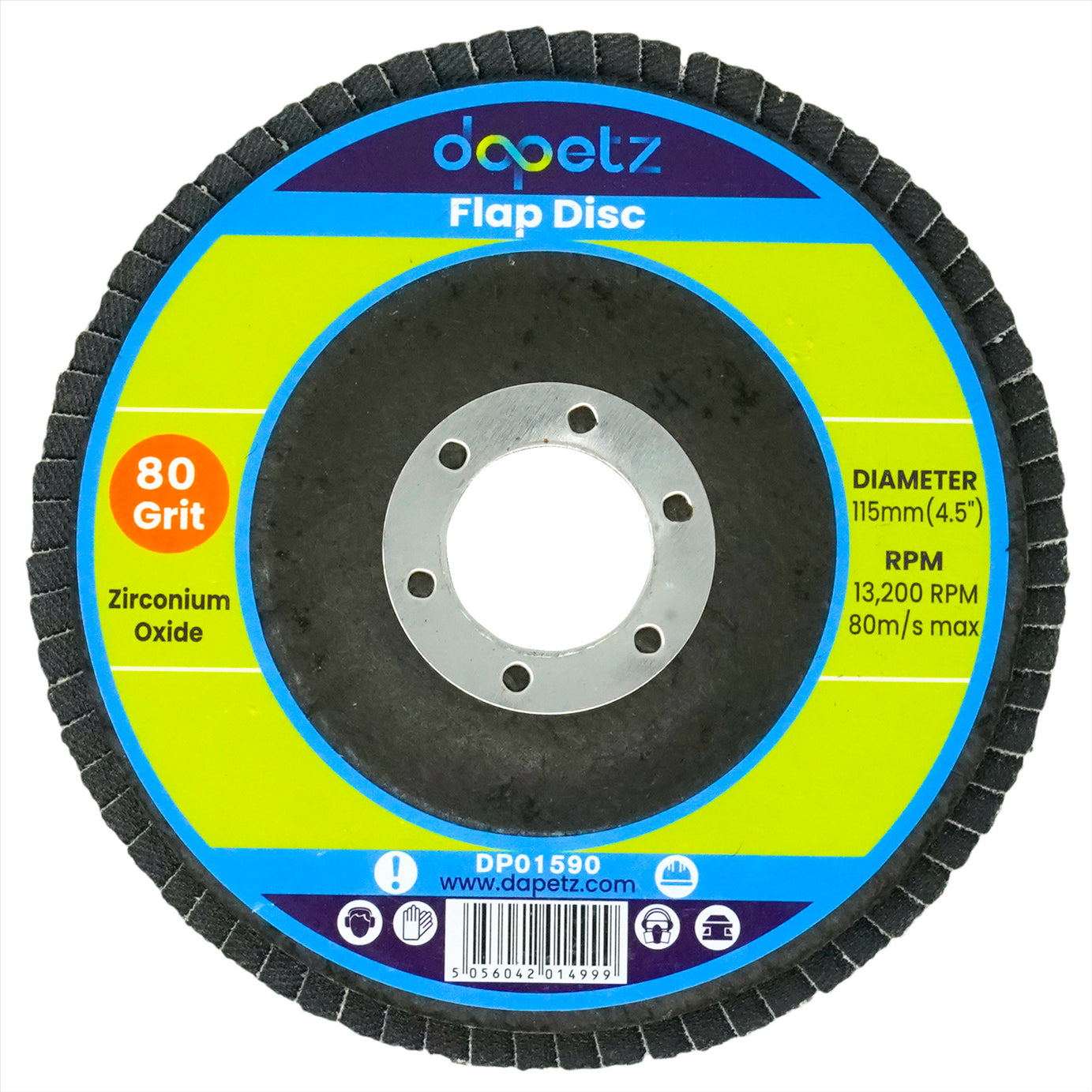 Flap Sanding Discs 115mm 4.5" 80 Grit Grinding Zirconium Oxide By Dapetz