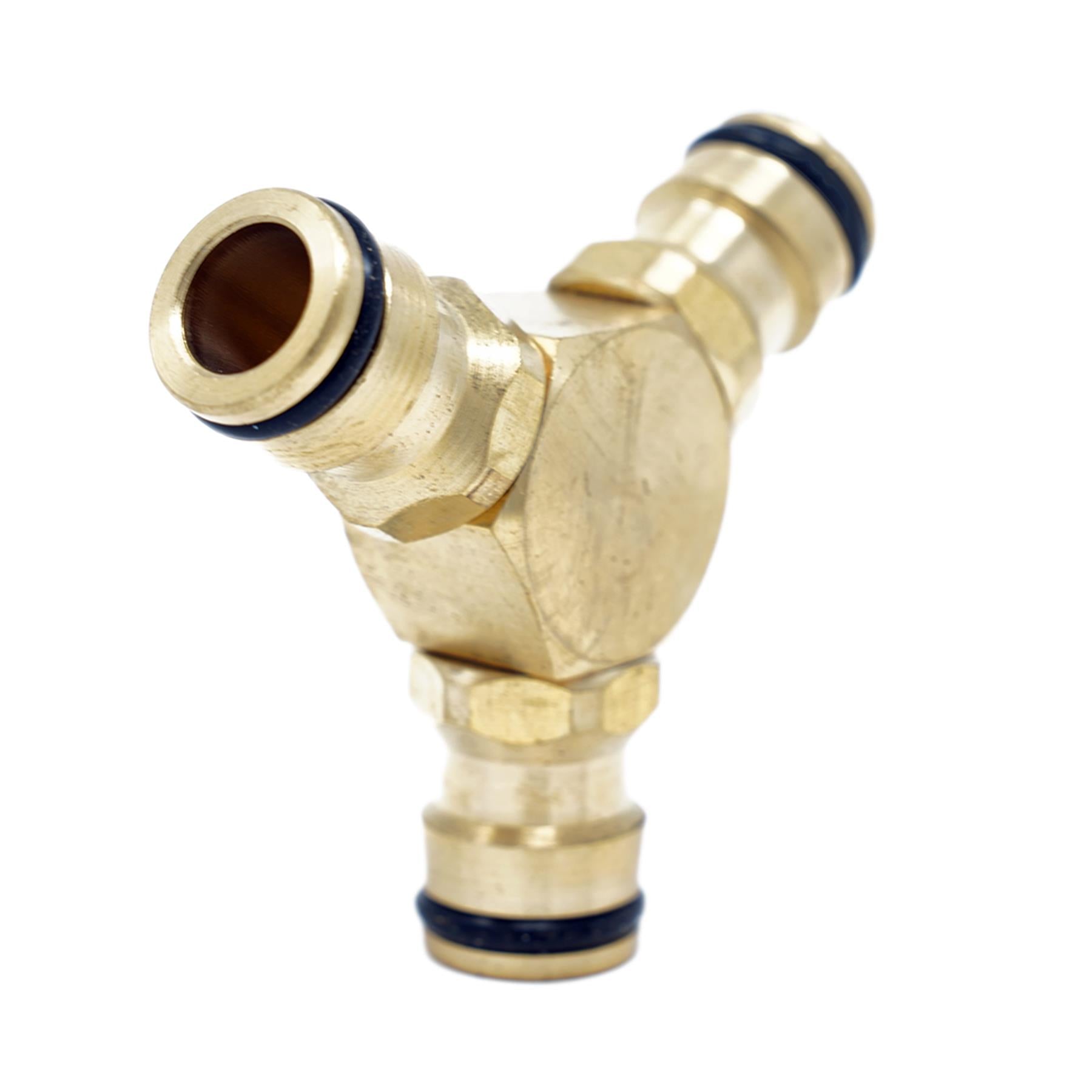 3 Way Hose Quick Connector 1/2" Brass Male Solid Joiner | Garden Work Kit by Dapetz