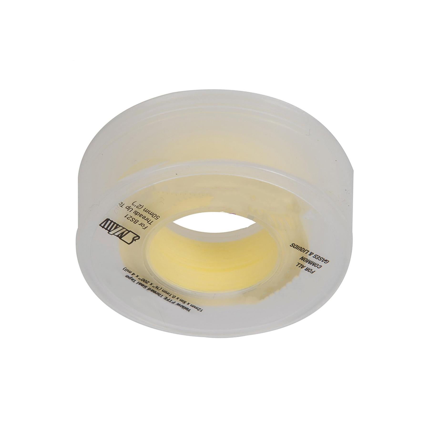 PTFE Gas Thread Seal Tape 12mm x 5m Yellow for LPG, Natural Gas Pck of 5 By Dapetz