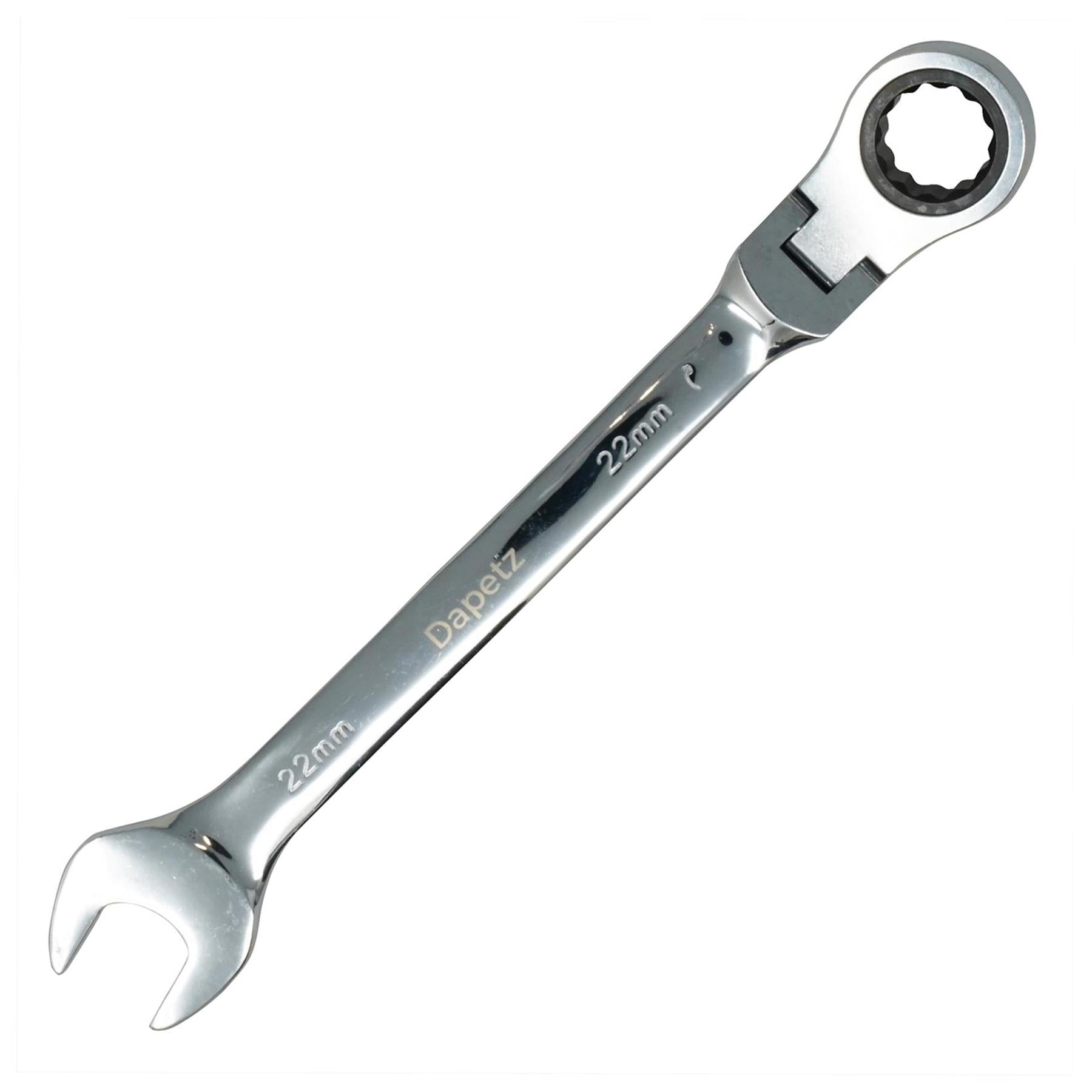 22mm Flexible Head Ratchet Metric Spanner Open End & Ring Guaranteed - Dapetz