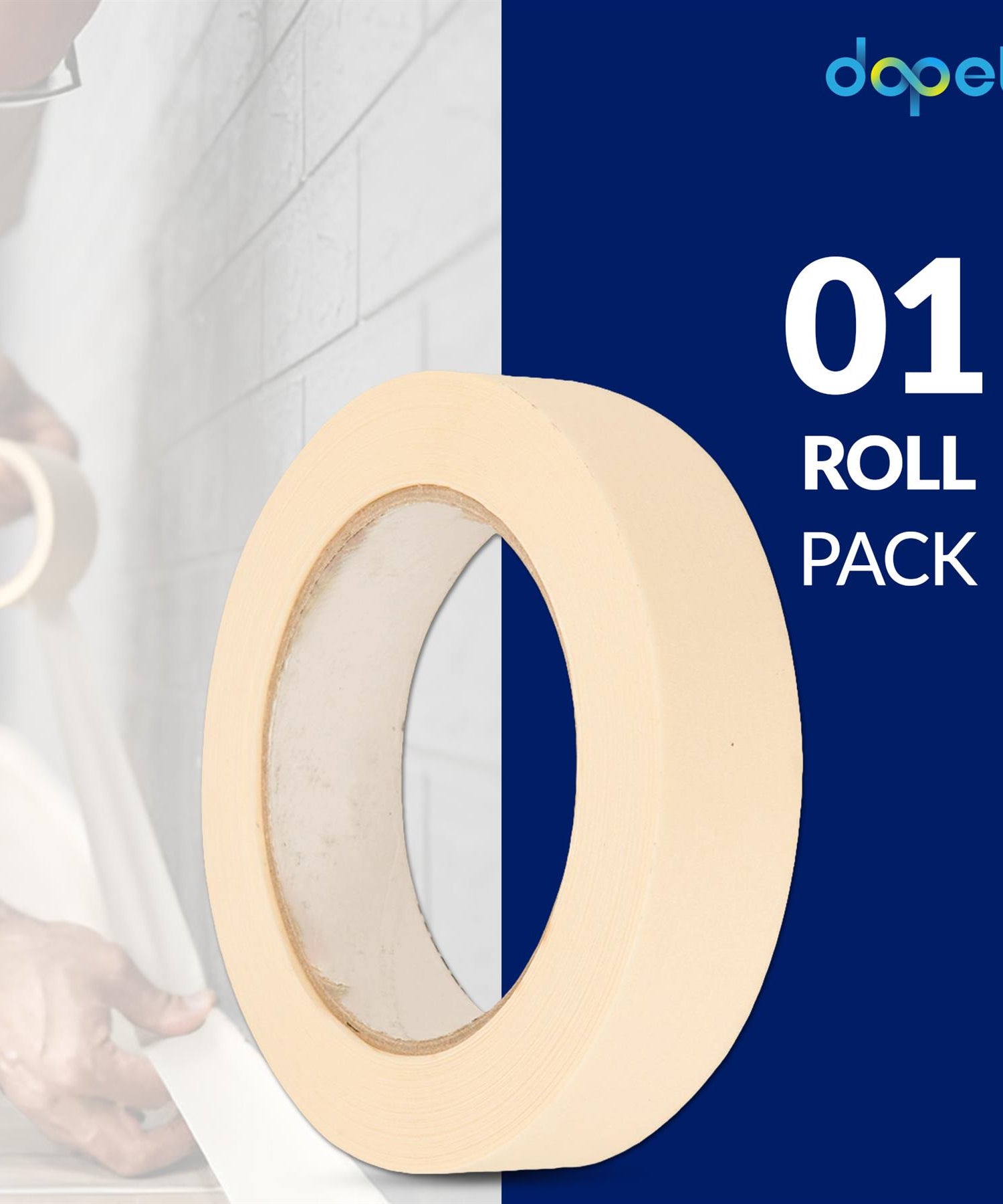 Masking Tape 25mm x 40m Crepe Paper Easy Tear For DIY Painting Decorating White