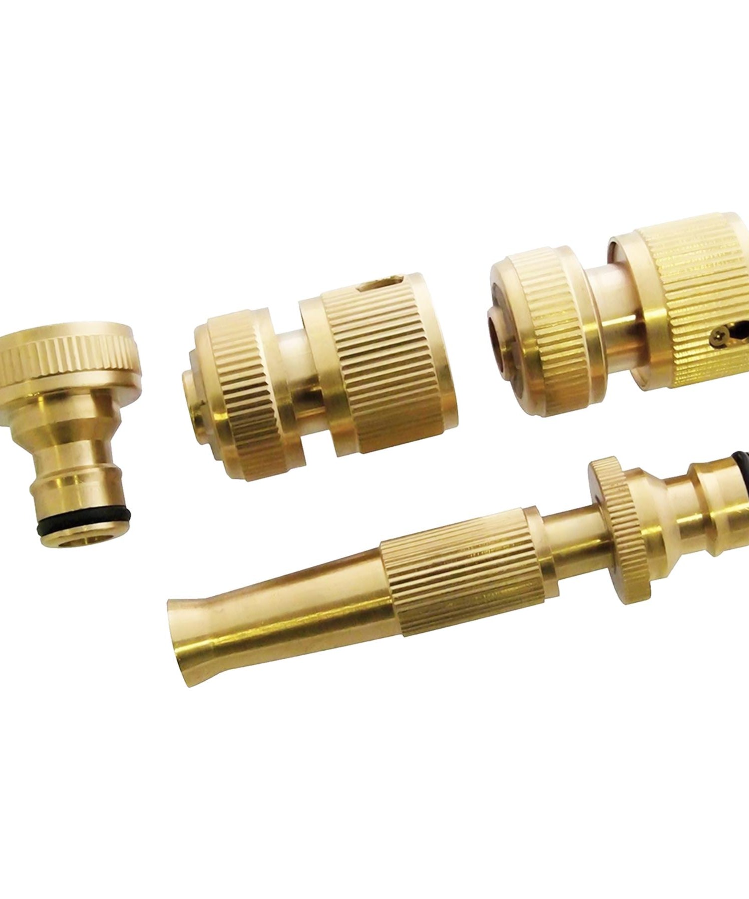 4 Piece Brass Hose Tap Fitting Connecter Set High Quality For Gardening Plumbing