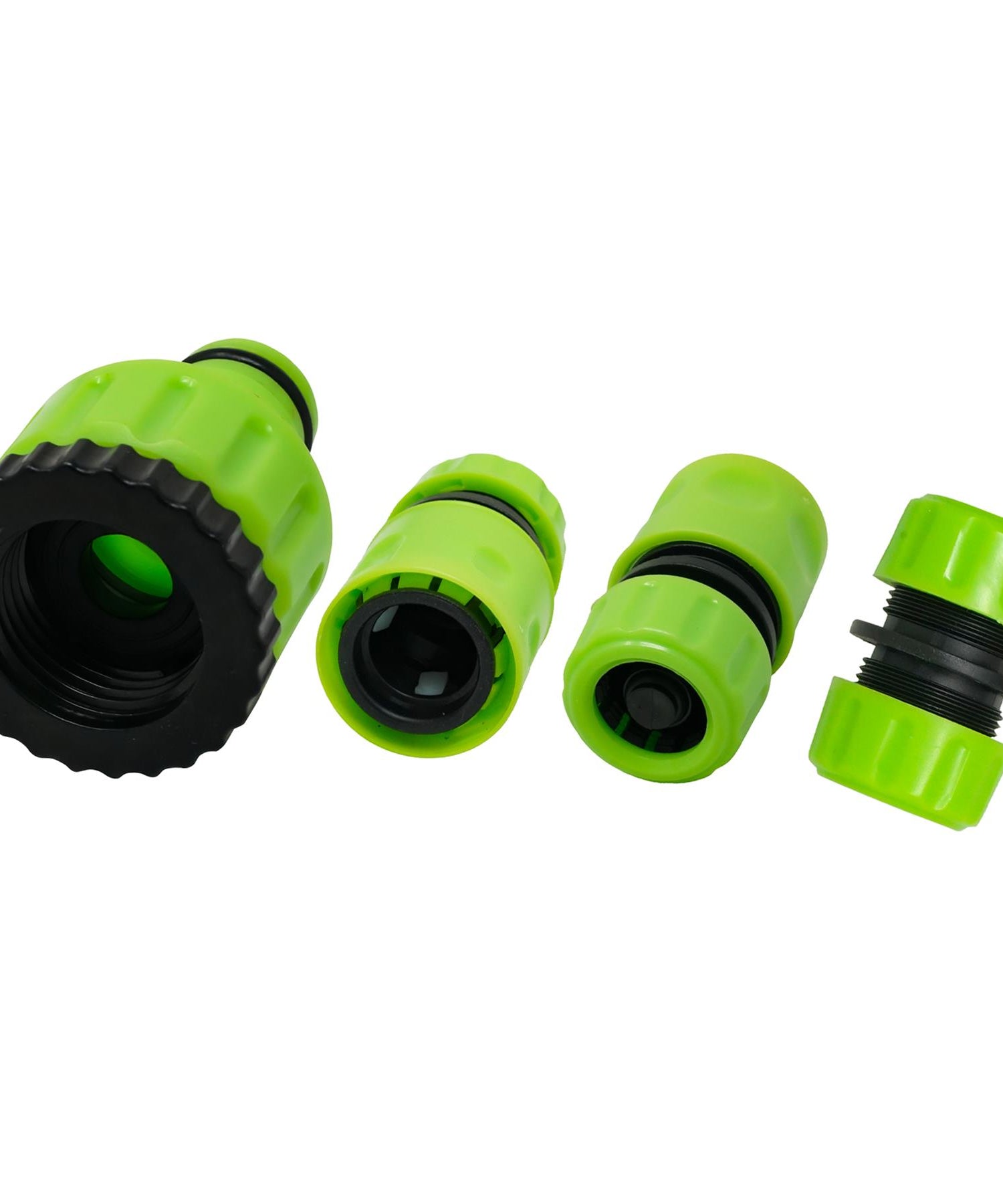 4PC Garden Hose Pipe Fitting Set Adaptor Joiner Waterstop Connectors 1/2", 3/4" By Dapetz